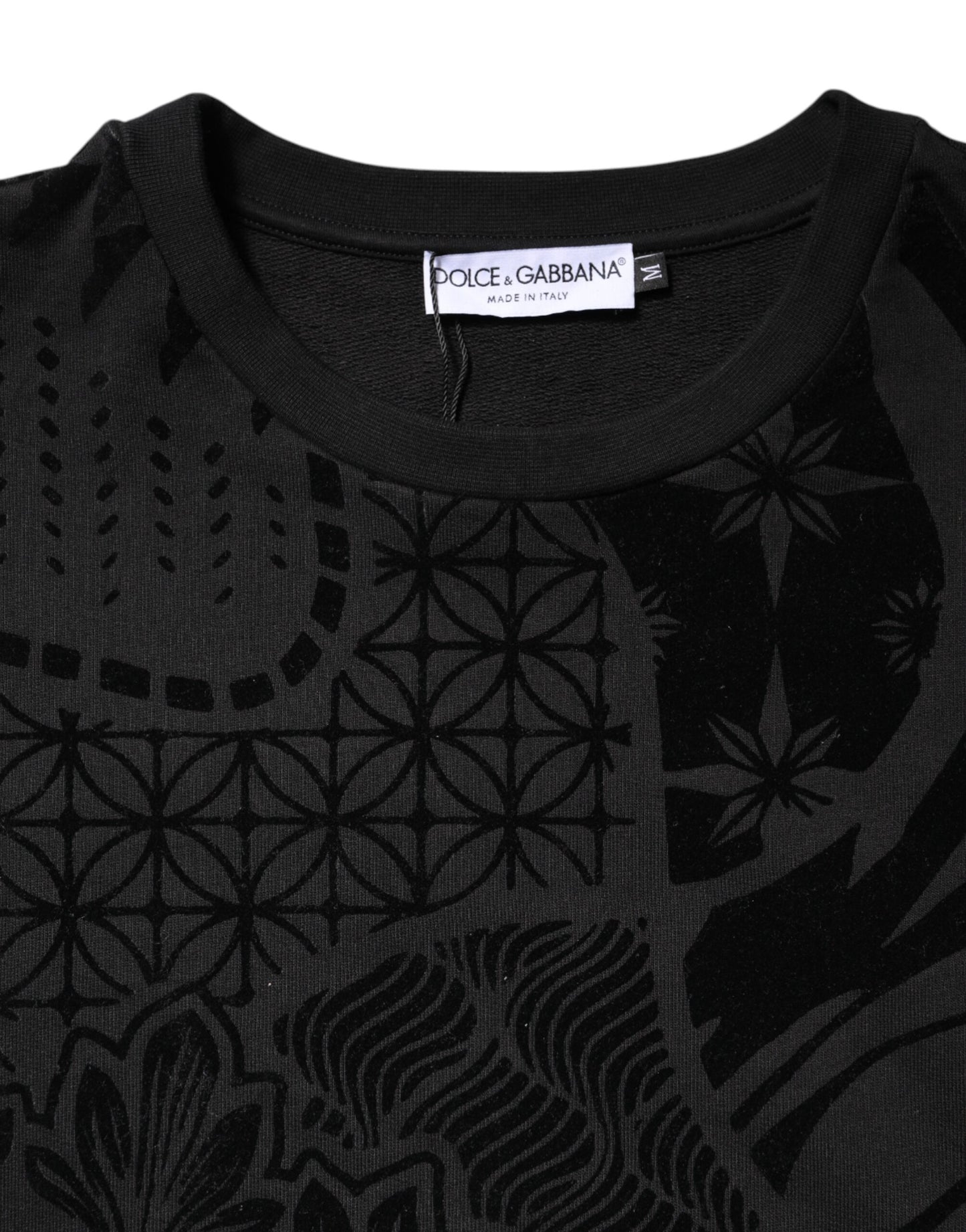 Dolce & Gabbana – Schwarzer Sweatshirtpullover mit Rundhalsausschnitt und Print