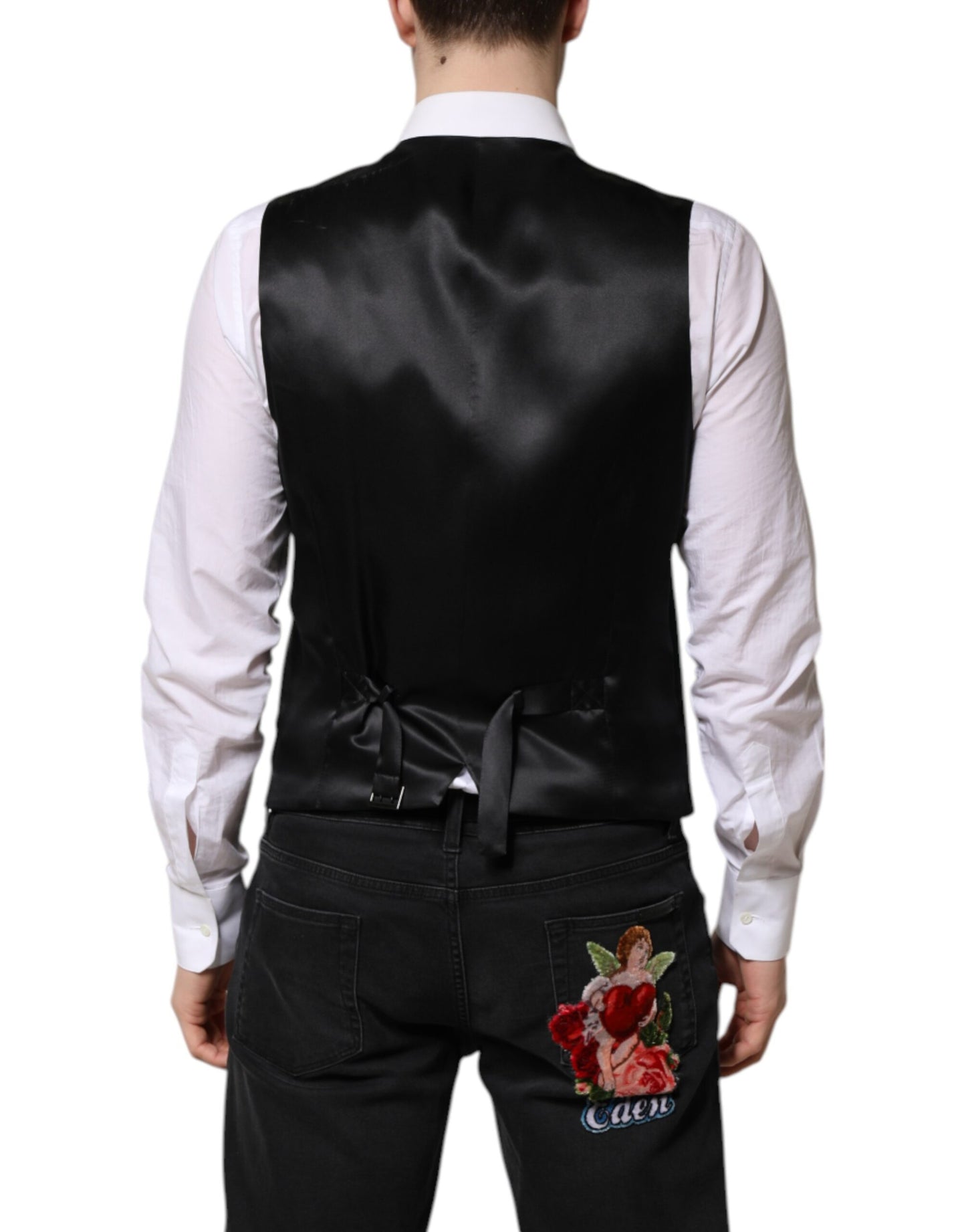 Dolce & Gabbana Grüne Wollweste für formelle Herren