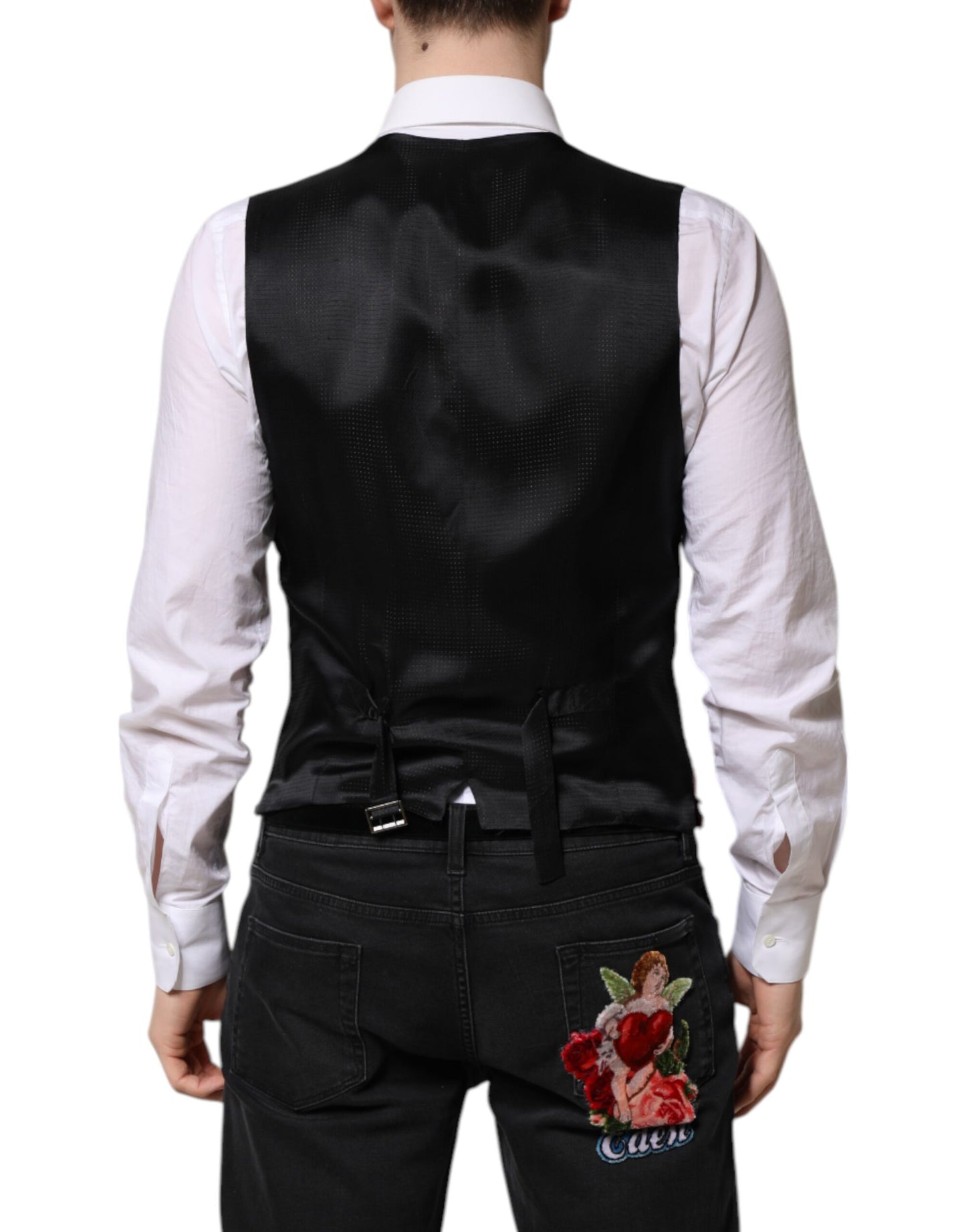 Dolce & Gabbana Rote Weste mit Pailletten für formelle Anlässe für Herren