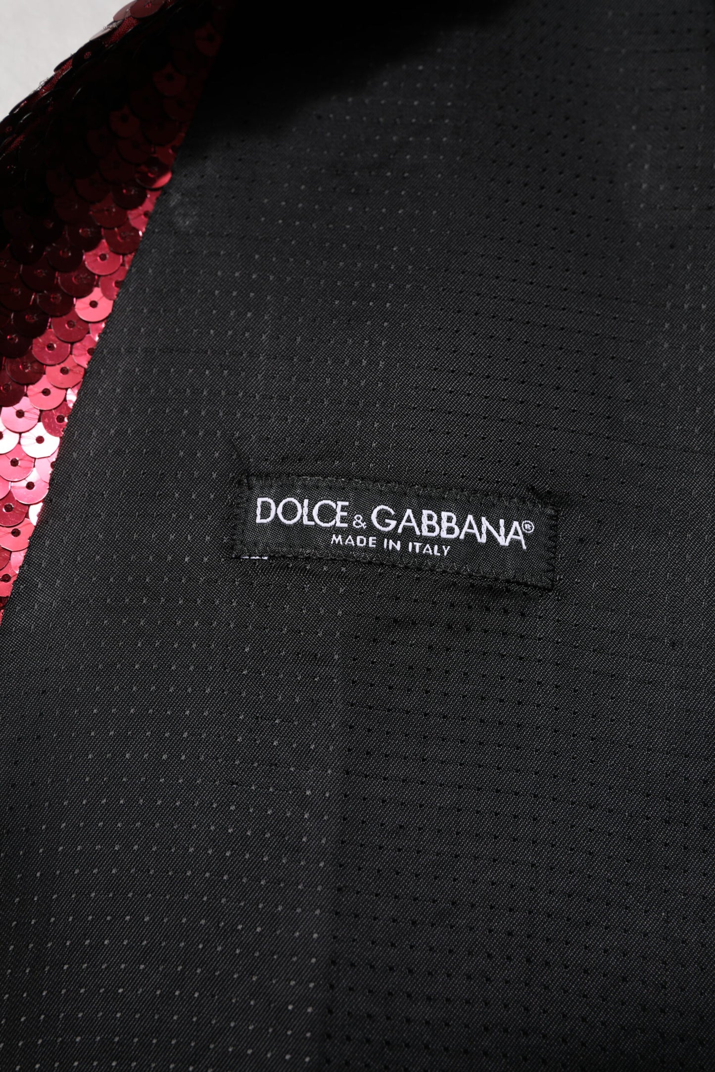Dolce & Gabbana Rote Weste mit Pailletten für formelle Anlässe für Herren