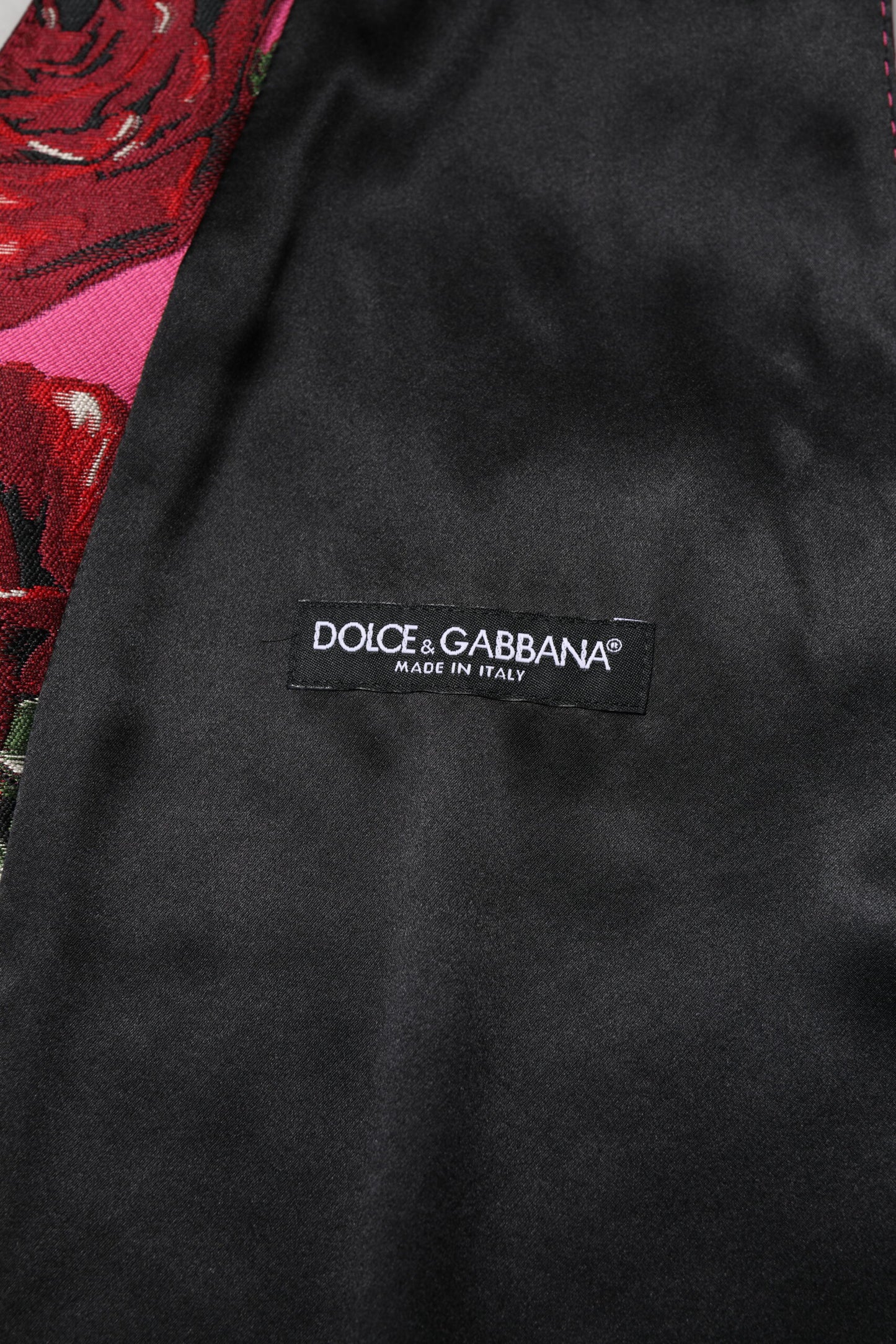 Dolce & Gabbana Rosa florale Satin-Weste für formelle Herren
