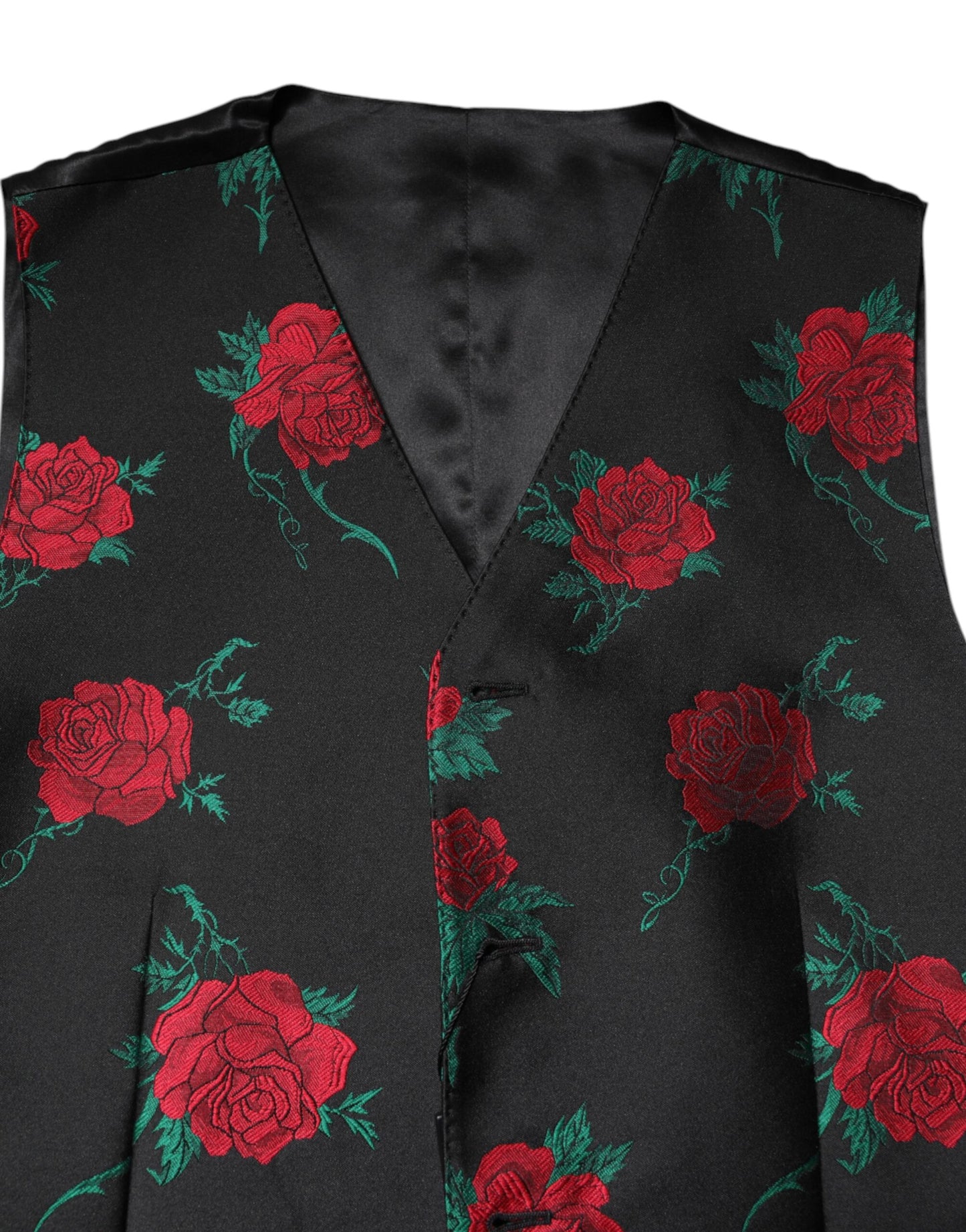 Dolce & Gabbana Rote Weste aus floralem Brokat für formelle Herren