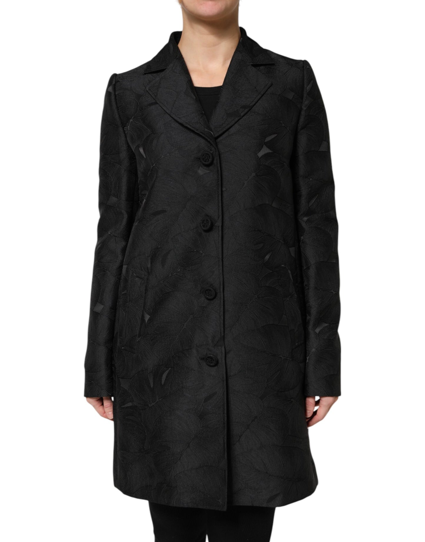 Dolce & Gabbana – Schwarze, einreihige Trenchcoat-Jacke