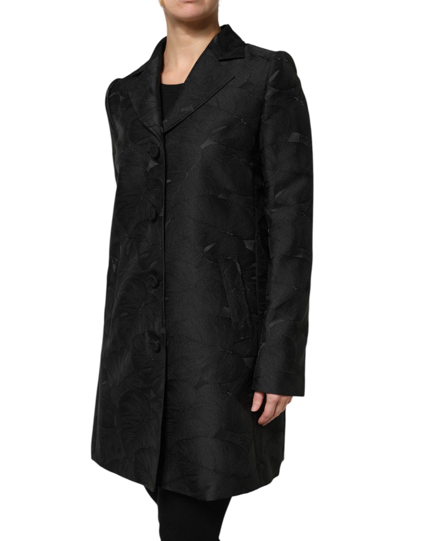 Dolce & Gabbana – Schwarze, einreihige Trenchcoat-Jacke