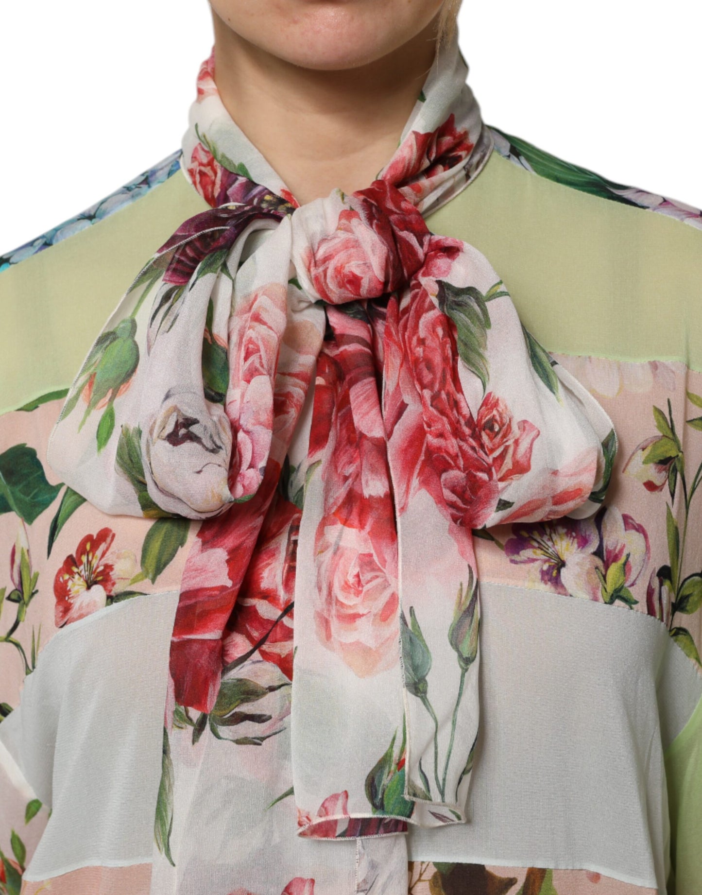 Dolce & Gabbana – Mehrfarbiges, langärmliges Oberteil mit Blumen-Patchwork