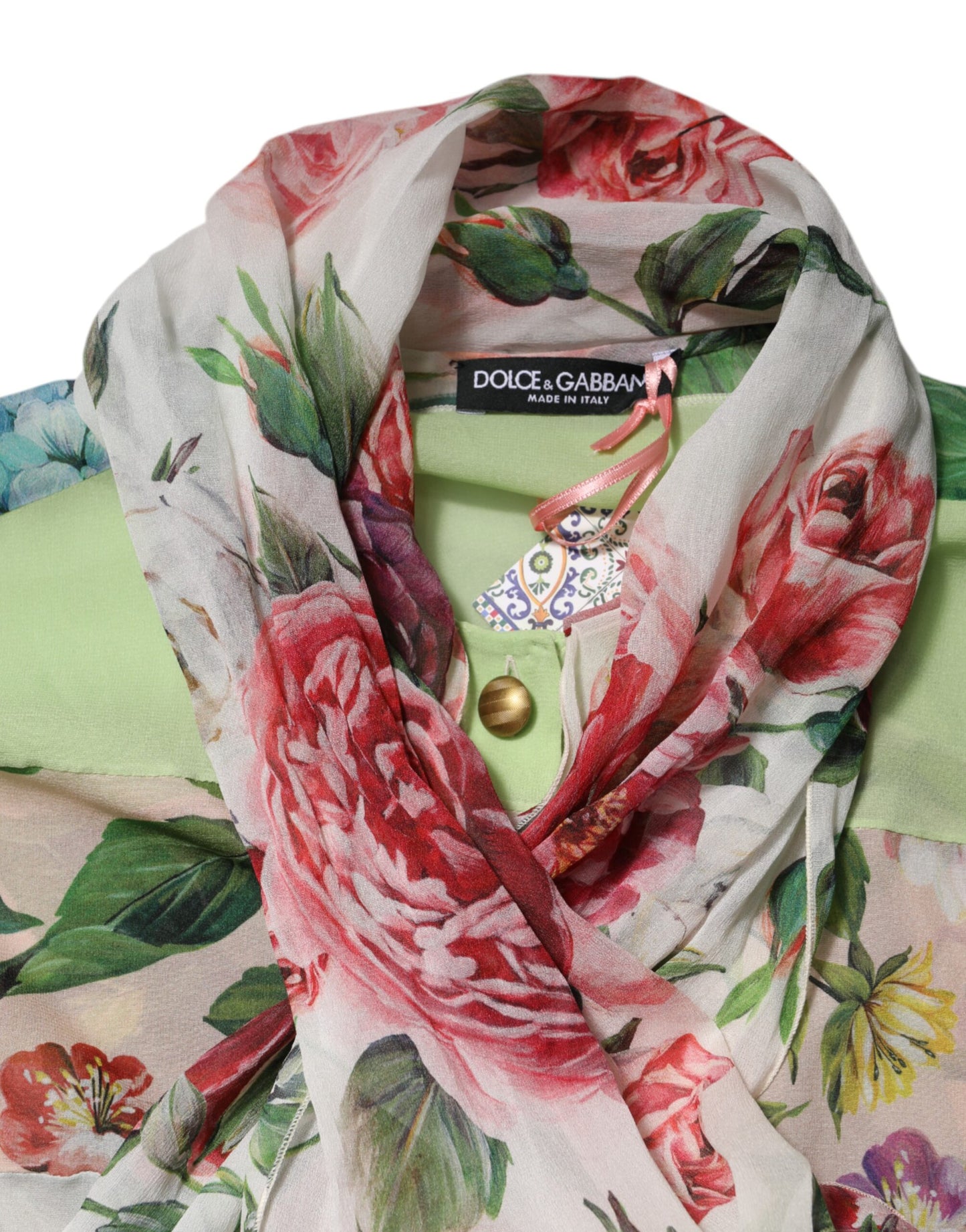 Dolce & Gabbana – Mehrfarbiges, langärmliges Oberteil mit Blumen-Patchwork