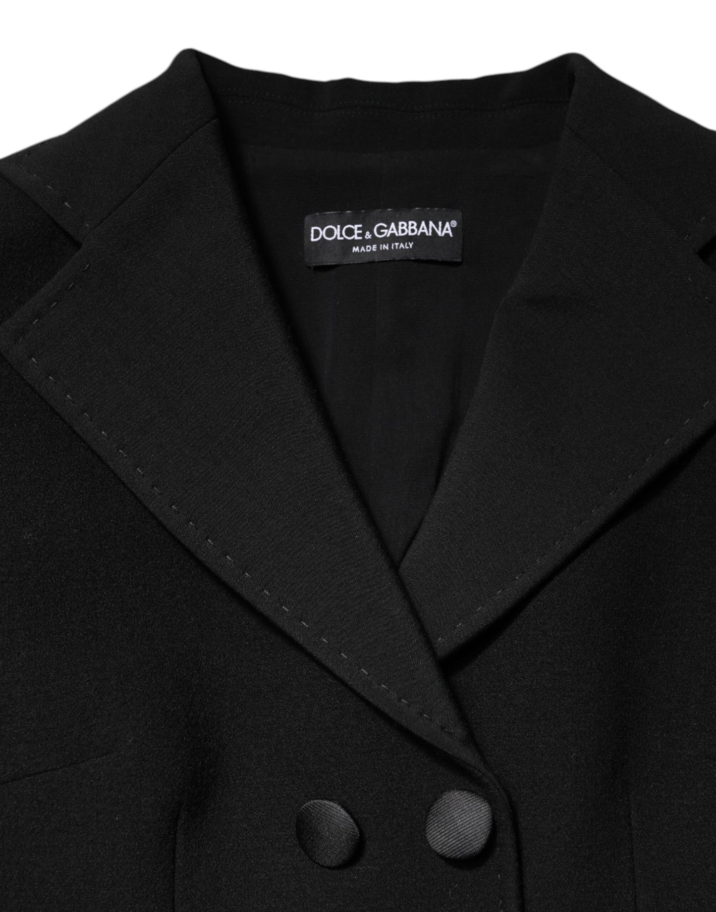 Dolce & Gabbana – Zweireihige Manteljacke aus schwarzer Wolle