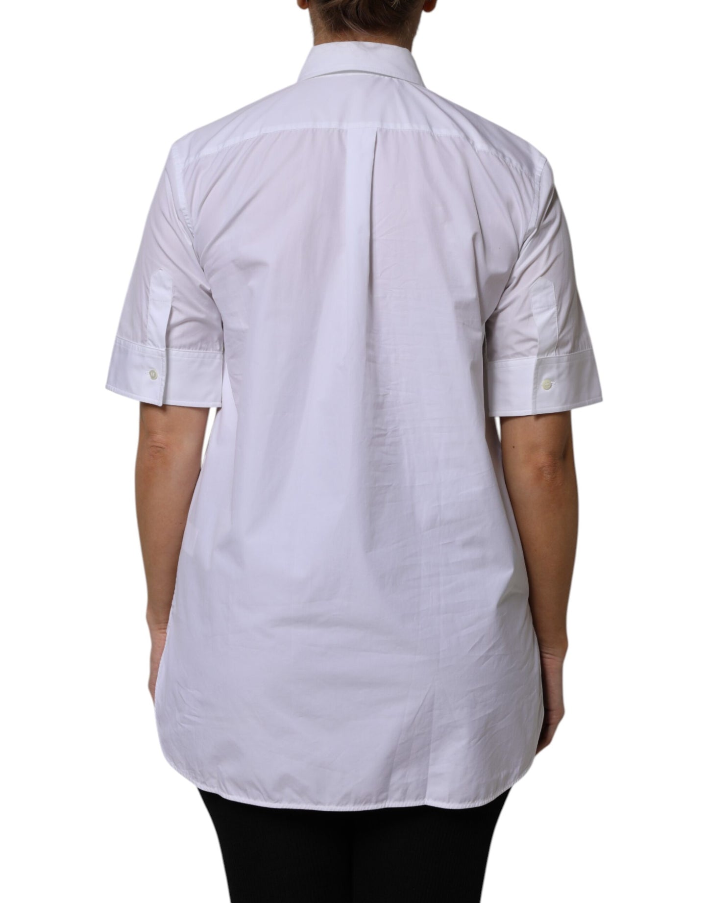 Dolce & Gabbana – Weißes Poloshirt aus Baumwolle mit kurzen Ärmeln und Kragen