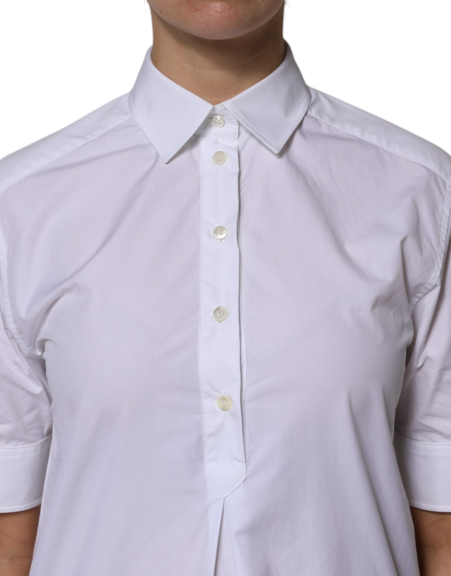 Dolce & Gabbana – Weißes Poloshirt aus Baumwolle mit kurzen Ärmeln und Kragen