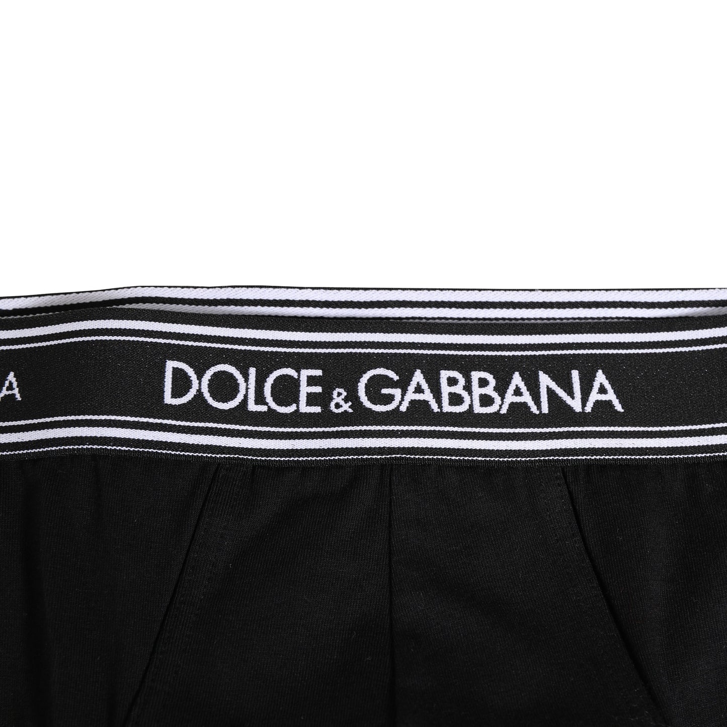 Dolce & Gabbana – Slip mit Logo-Print aus schwarzer Stretch-Baumwolle