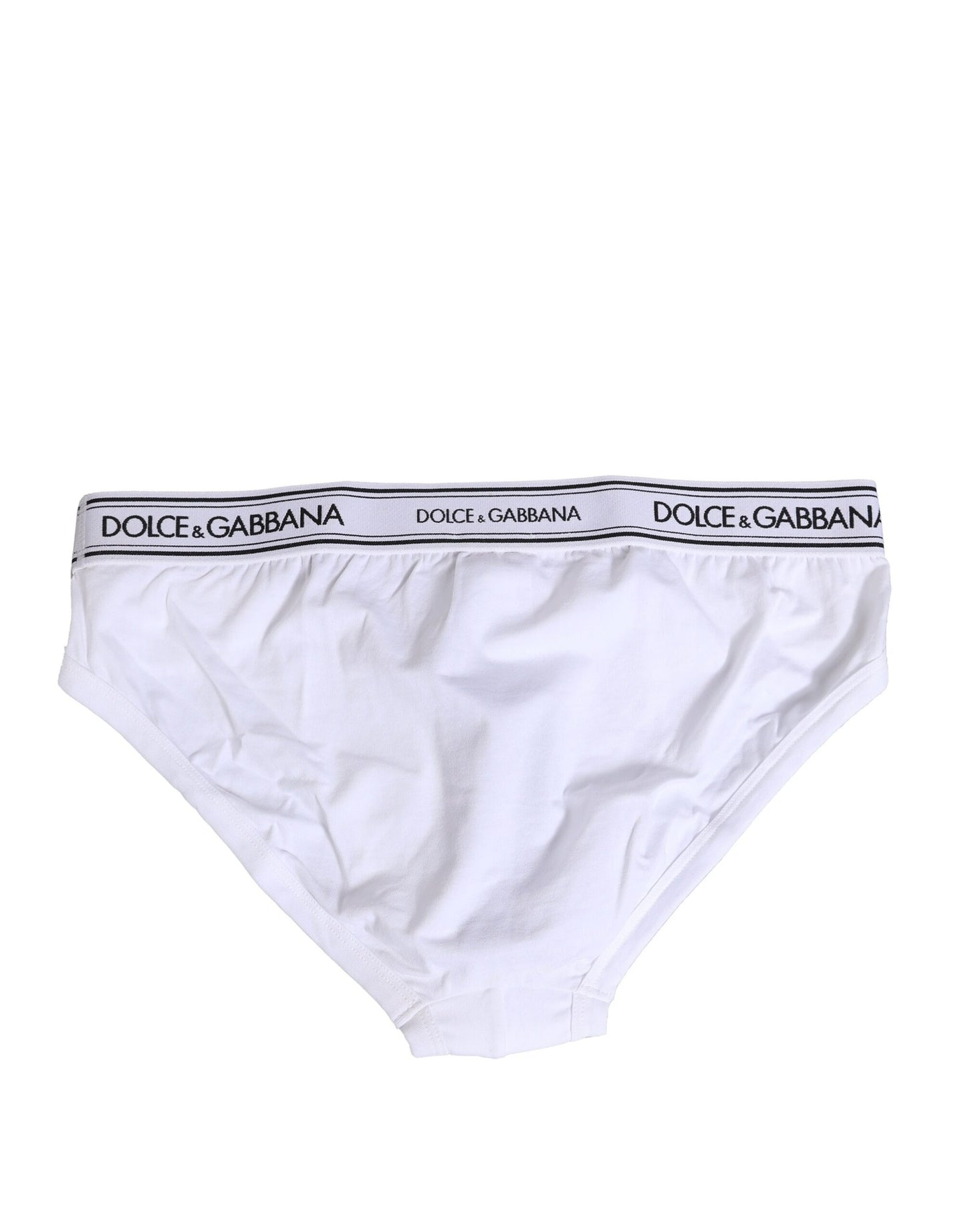 Dolce & Gabbana – Weiße, normale Slip-Unterhose aus Baumwollstretch