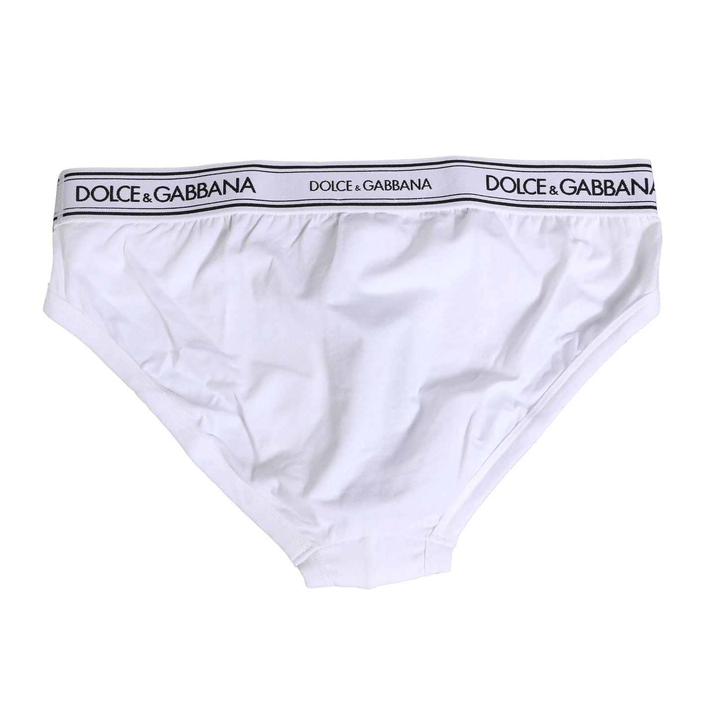 Dolce & Gabbana – Weiße, normale Slip-Unterhose aus Baumwollstretch
