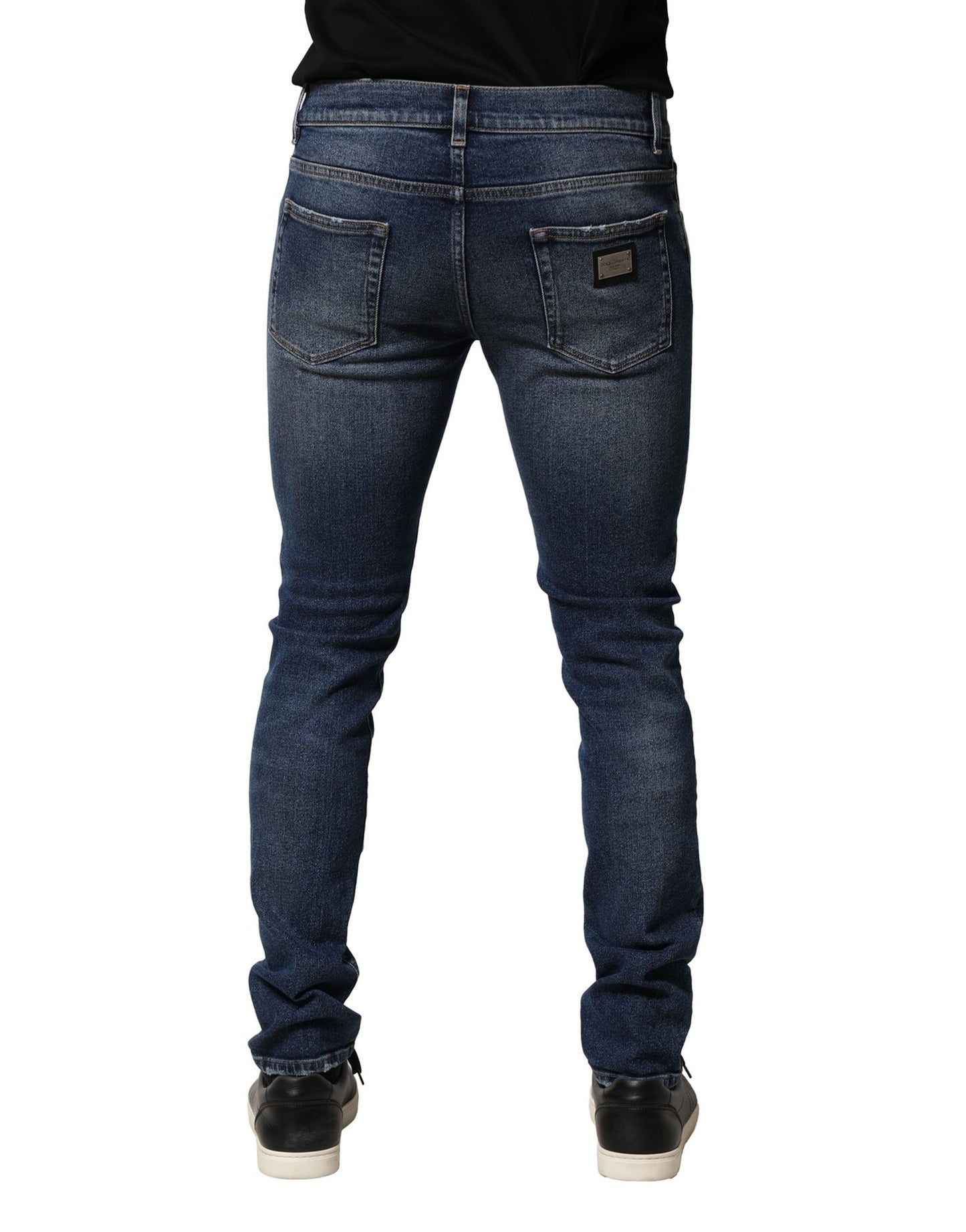 Dolce & Gabbana – Blau verwaschene Skinny-Jeans aus Baumwolldenim
