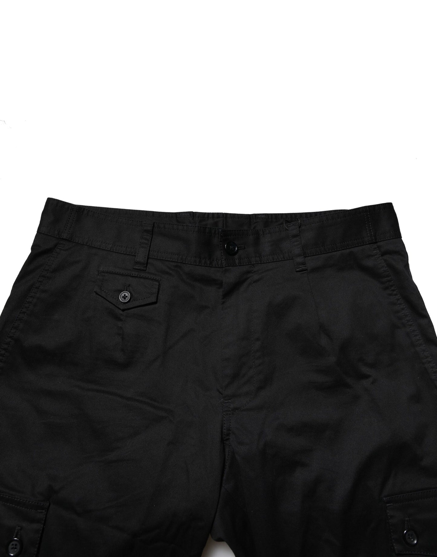 Dolce & Gabbana – Schmale, formelle Hose aus schwarzer Baumwolle