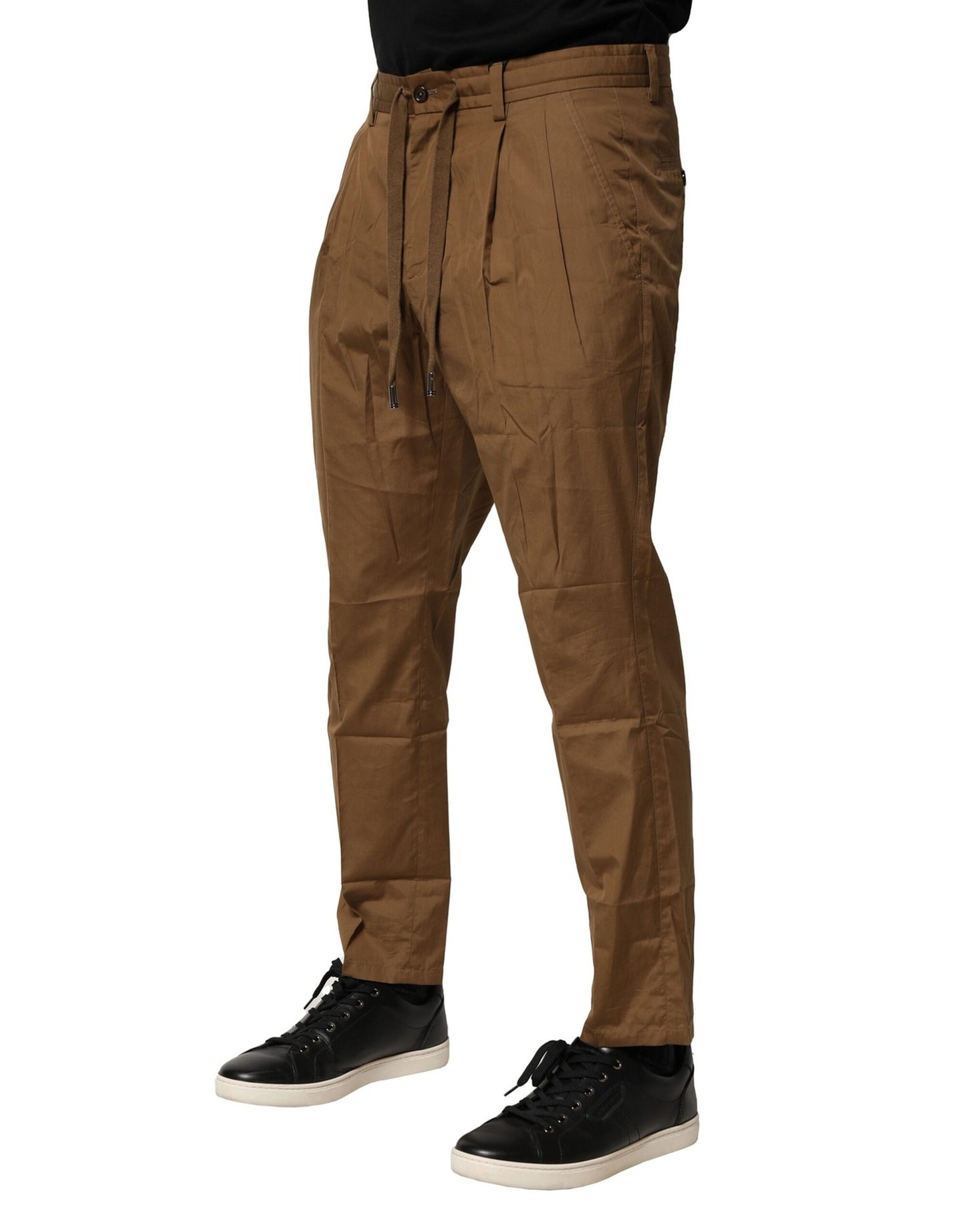 Dolce & Gabbana Braune Chinohose aus Baumwolle mit mittlerer Taille für Herren