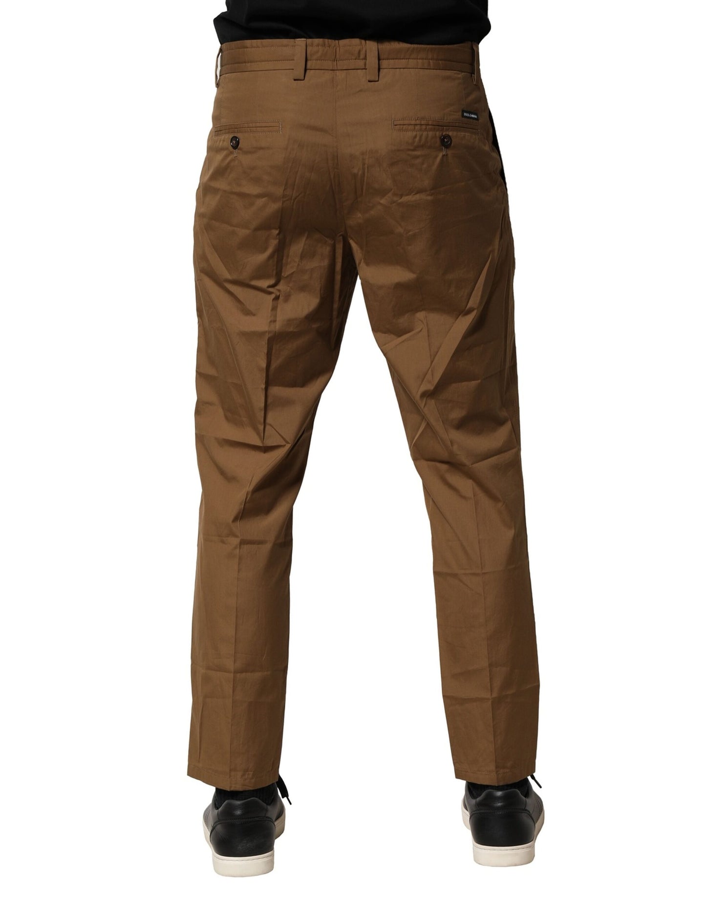 Dolce & Gabbana Braune Chinohose aus Baumwolle mit mittlerer Taille für Herren