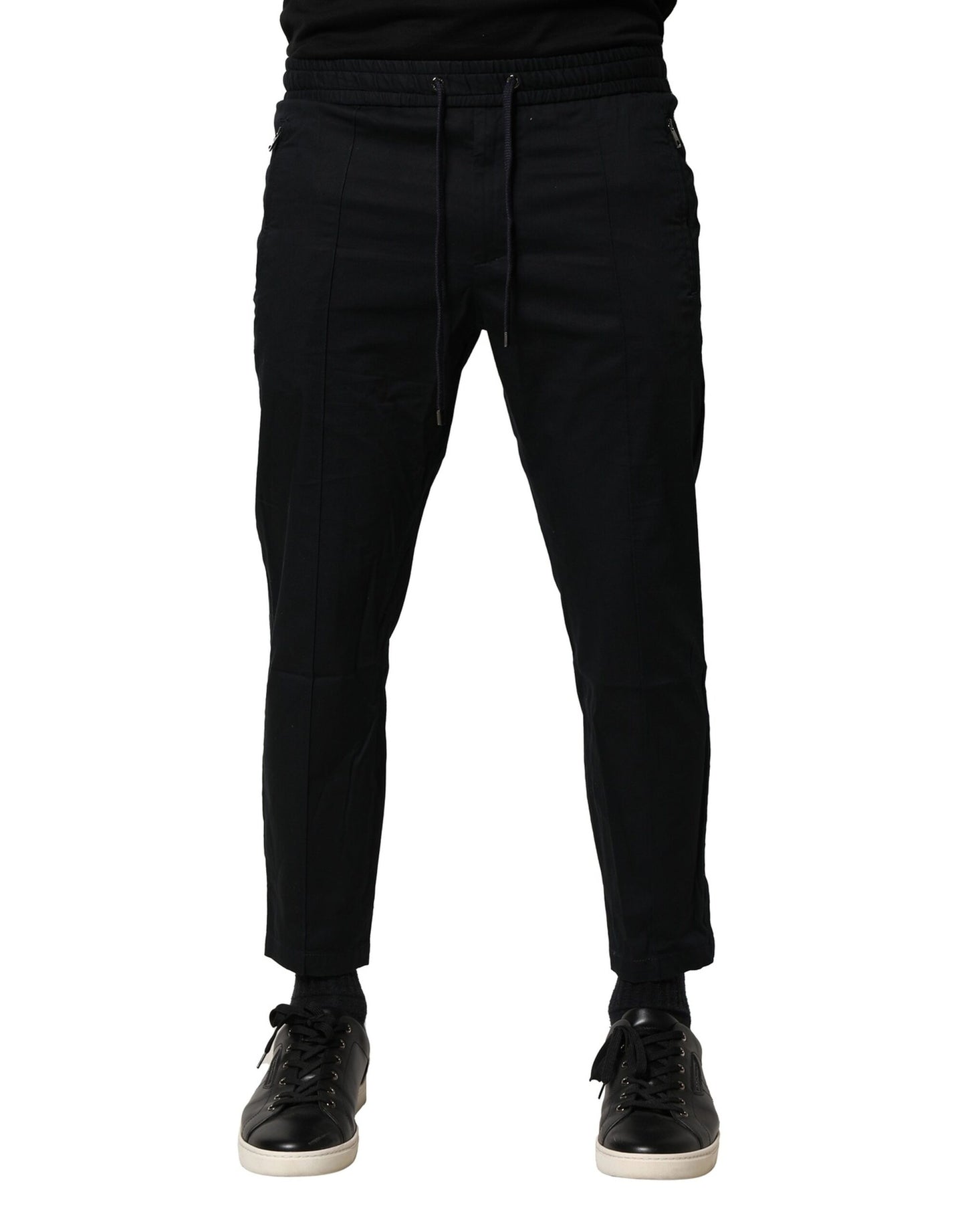 Dolce & Gabbana – Schwarze Jogginghose aus Baumwolle mit mittlerer Taille