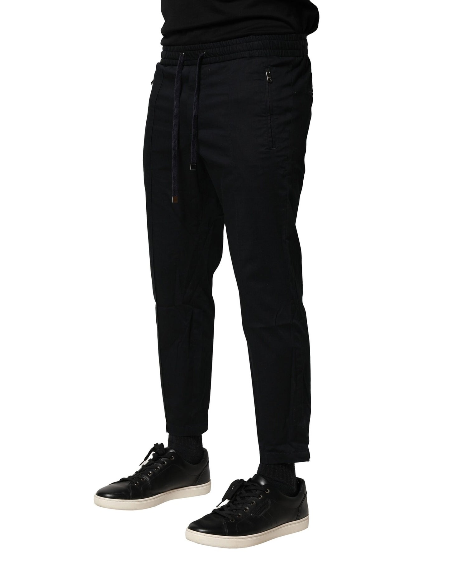 Dolce & Gabbana – Schwarze Jogginghose aus Baumwolle mit mittlerer Taille