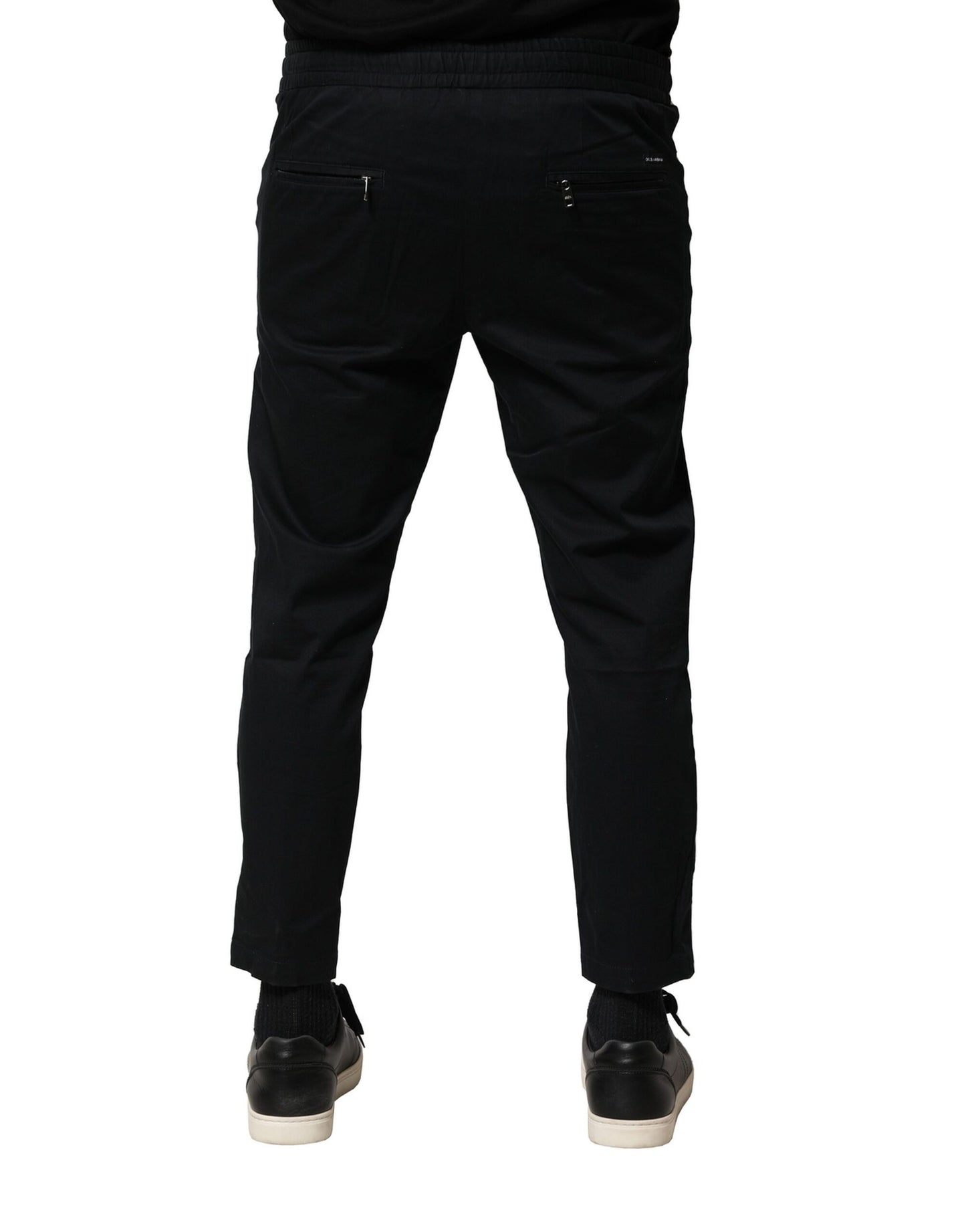 Dolce & Gabbana – Schwarze Jogginghose aus Baumwolle mit mittlerer Taille