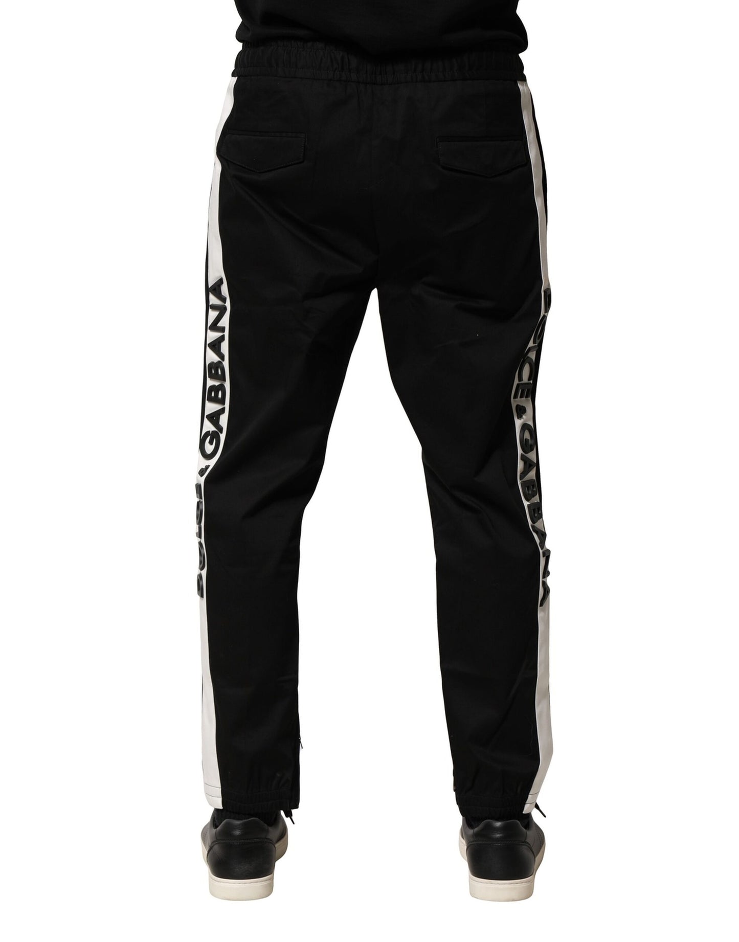 Dolce & Gabbana – Schwarze Jogginghose aus Baumwolle mit mittlerer Taille