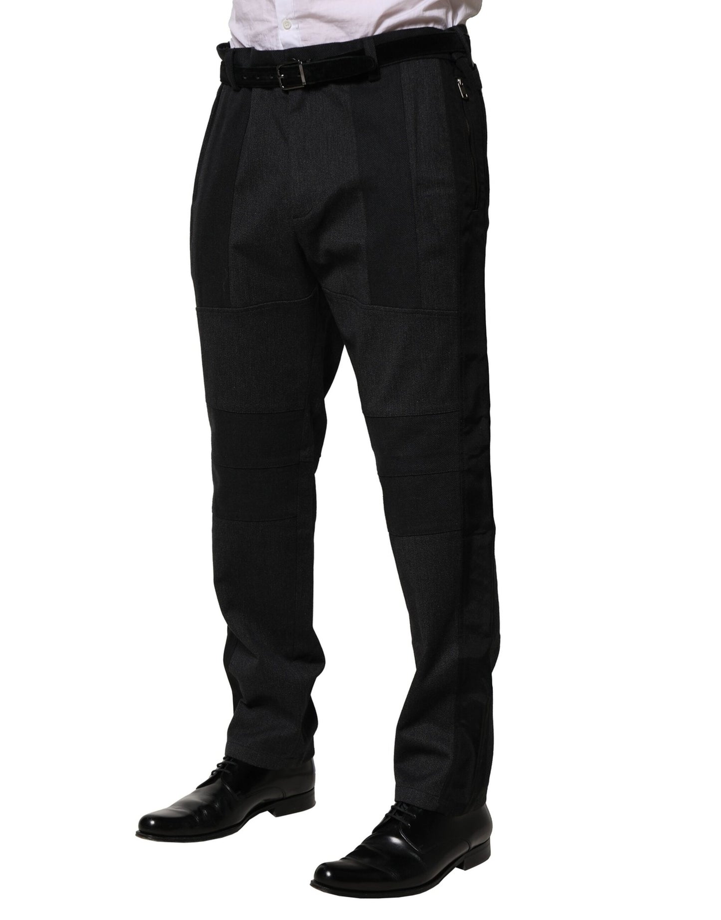 Dolce & Gabbana – Schmale, formelle Hose aus schwarzer Baumwolle