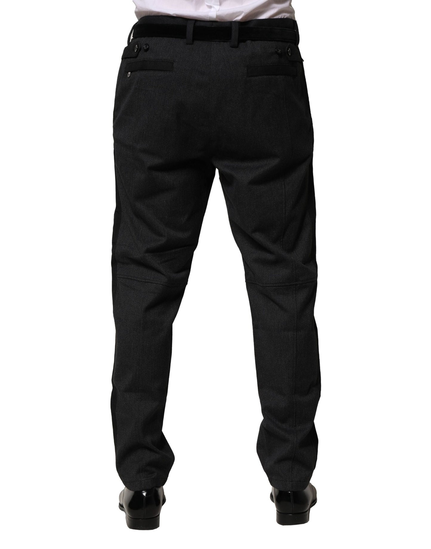 Dolce & Gabbana – Schmale, formelle Hose aus schwarzer Baumwolle