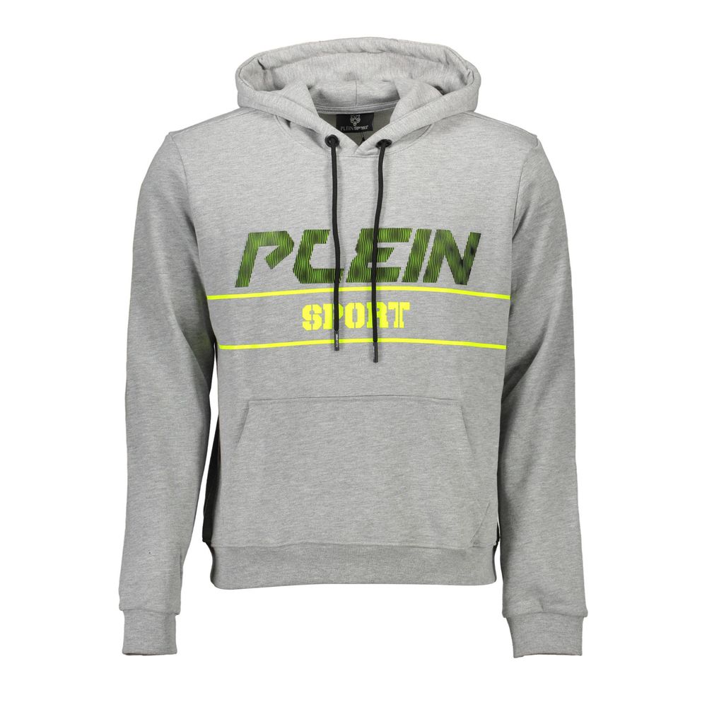 Plein Sport Graues Baumwoll-Kapuzenpullover für Herren