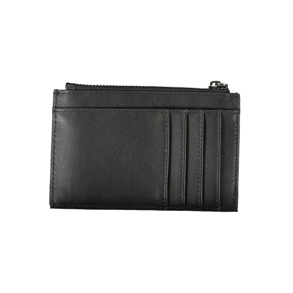 Calvin Klein – Elegante schwarze Geldbörse mit Reißverschluss und Kontrastdetails