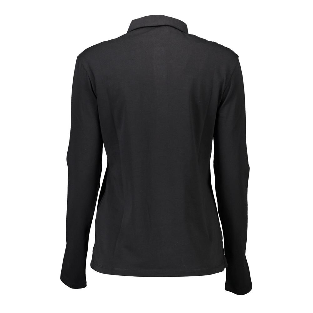 US POLO ASSN. Schwarzes Damen-Poloshirt aus Baumwolle