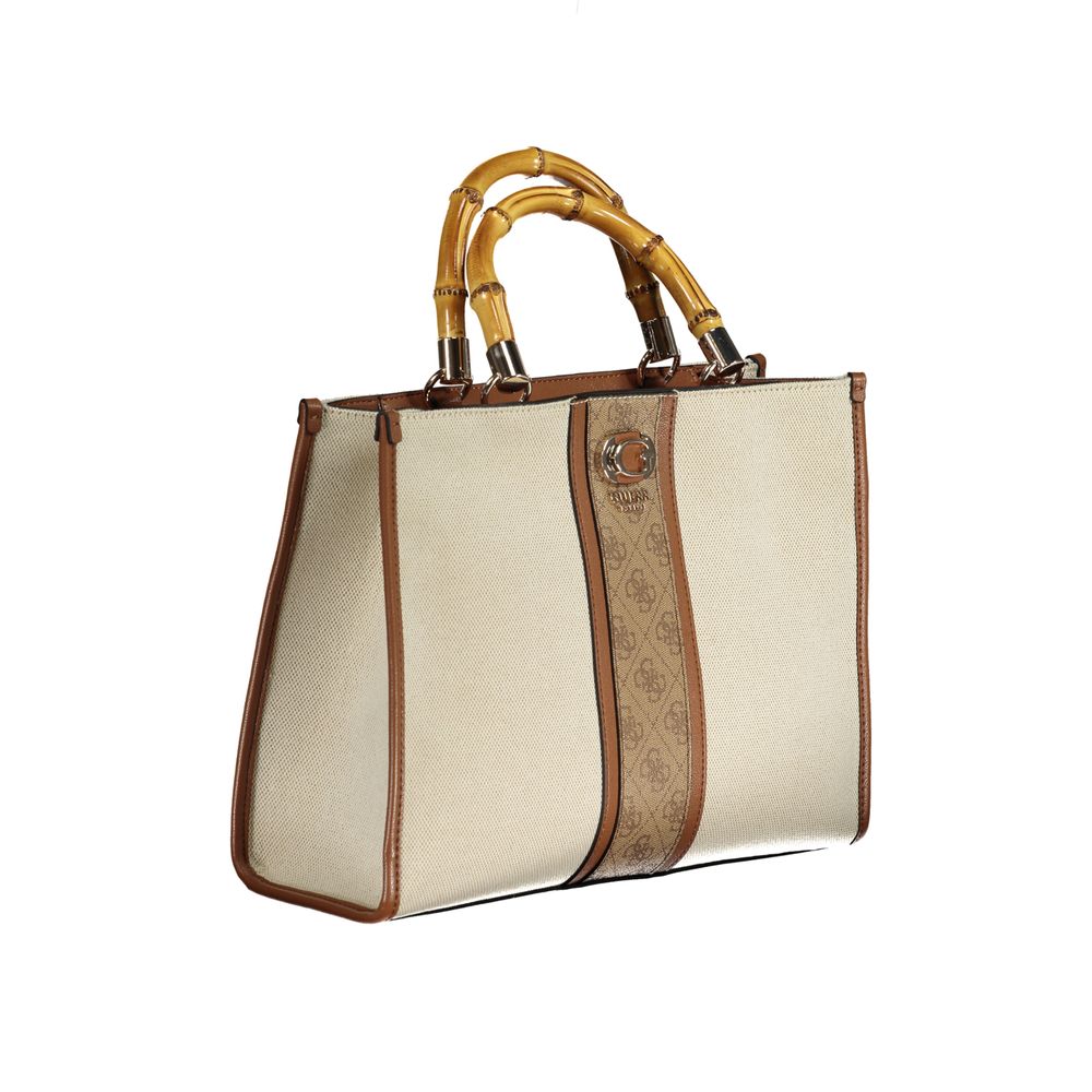 Guess Jeans – Beige Baumwollhandtasche