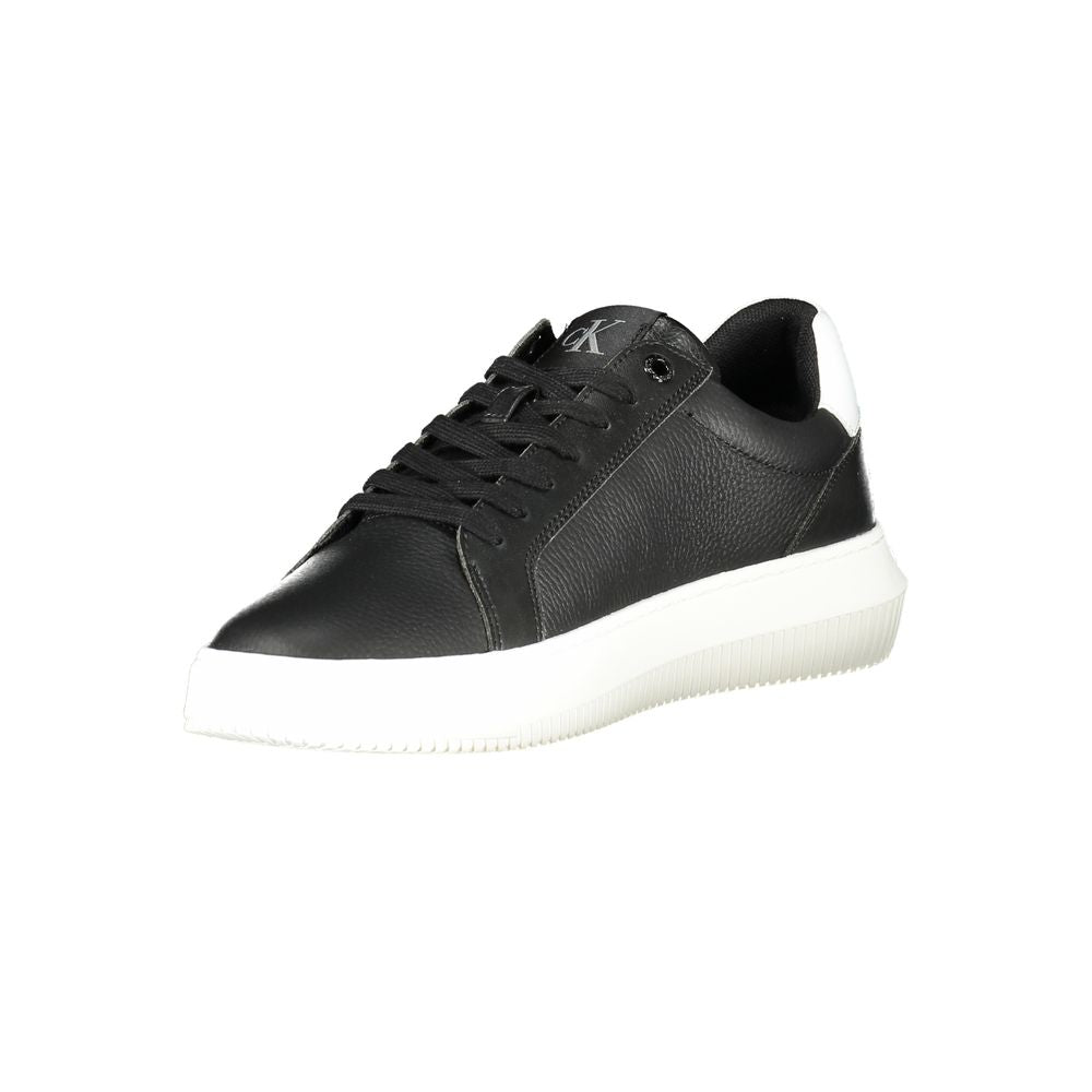 Calvin Klein Herren-Sneaker aus schwarzem Leder