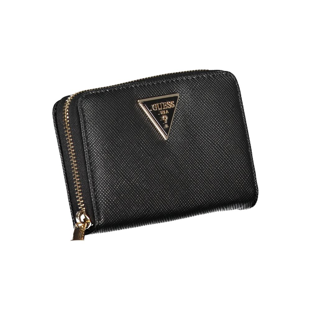 Guess Jeans Chic Schwarze Geldbörse mit mehreren Fächern
