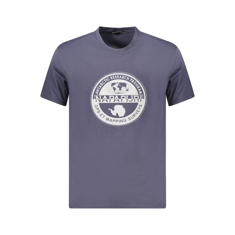 Napapijri Blaues Herren-T-Shirt aus Baumwolle