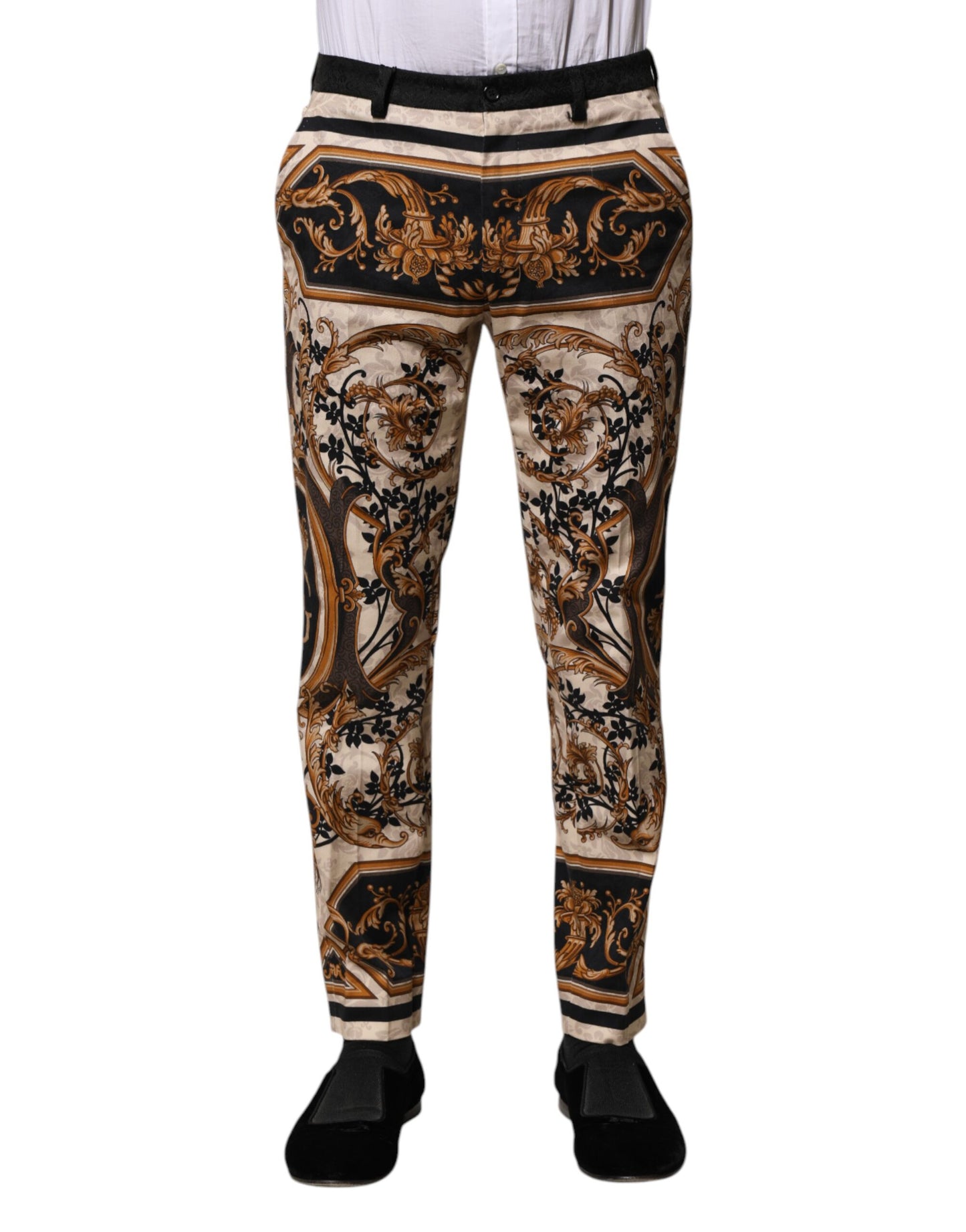 Dolce & Gabbana – Mehrfarbige Anzughose mit Blumenmuster