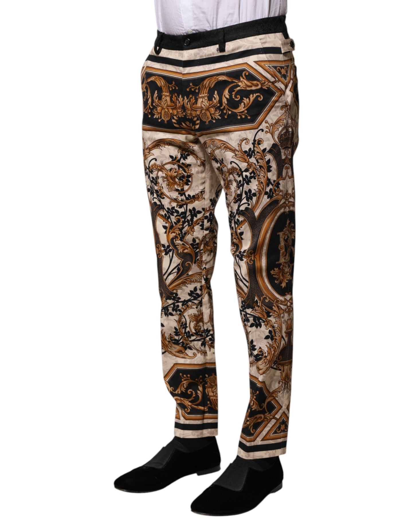 Dolce & Gabbana – Mehrfarbige Anzughose mit Blumenmuster