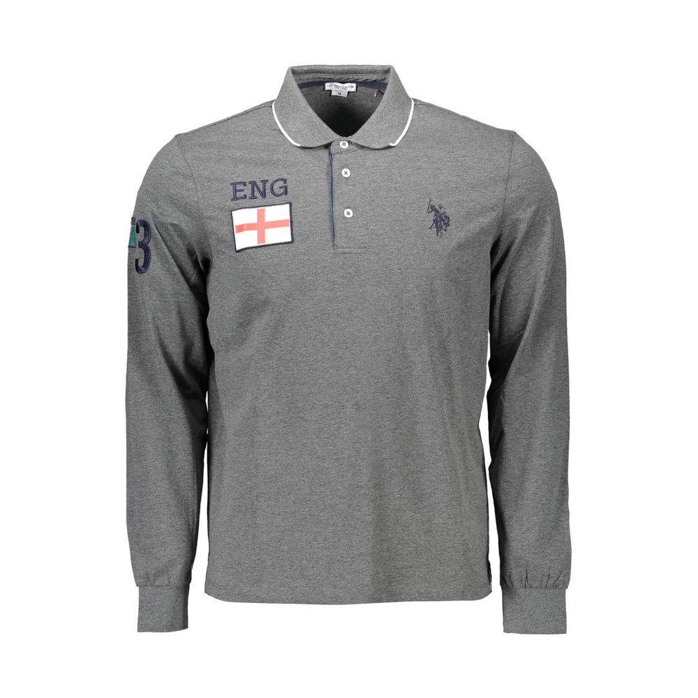 US POLO ASSN. Graues Poloshirt aus Baumwolle für Herren