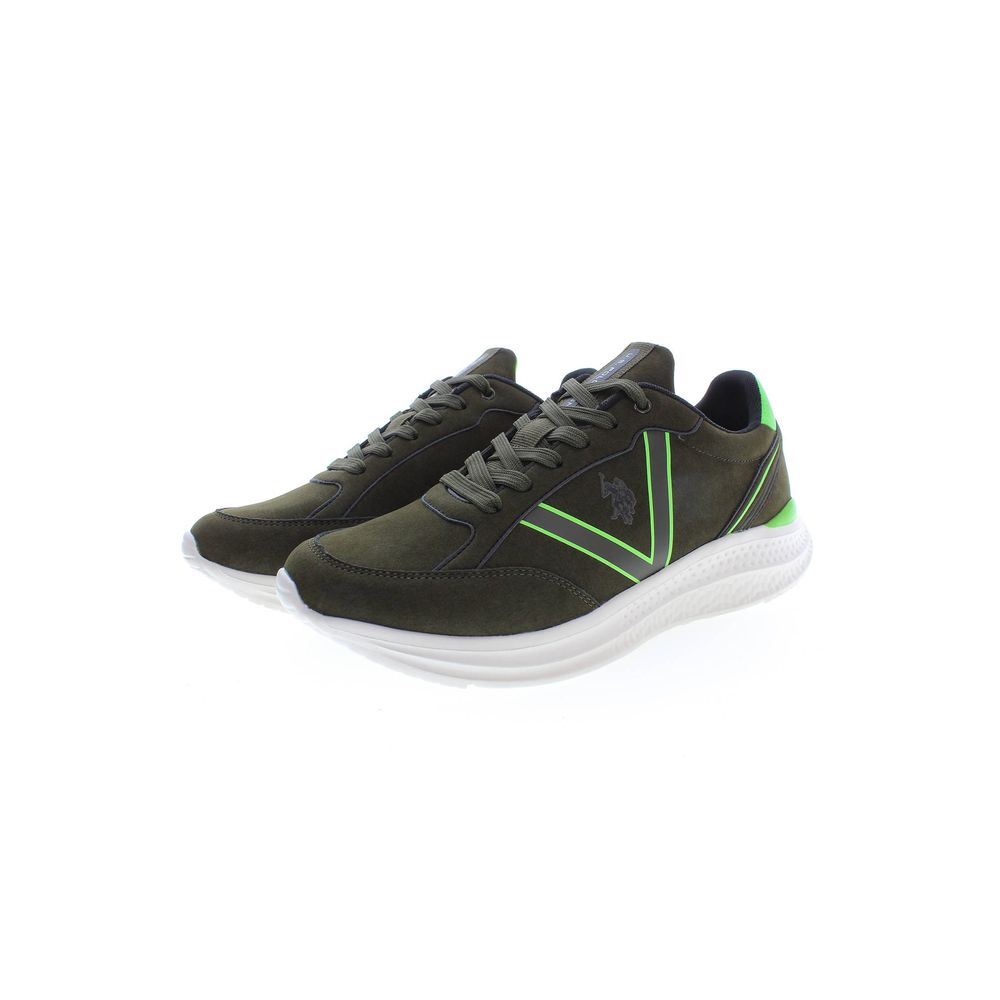 US POLO ASSN. Grüner Polyester-Herren-Sneaker