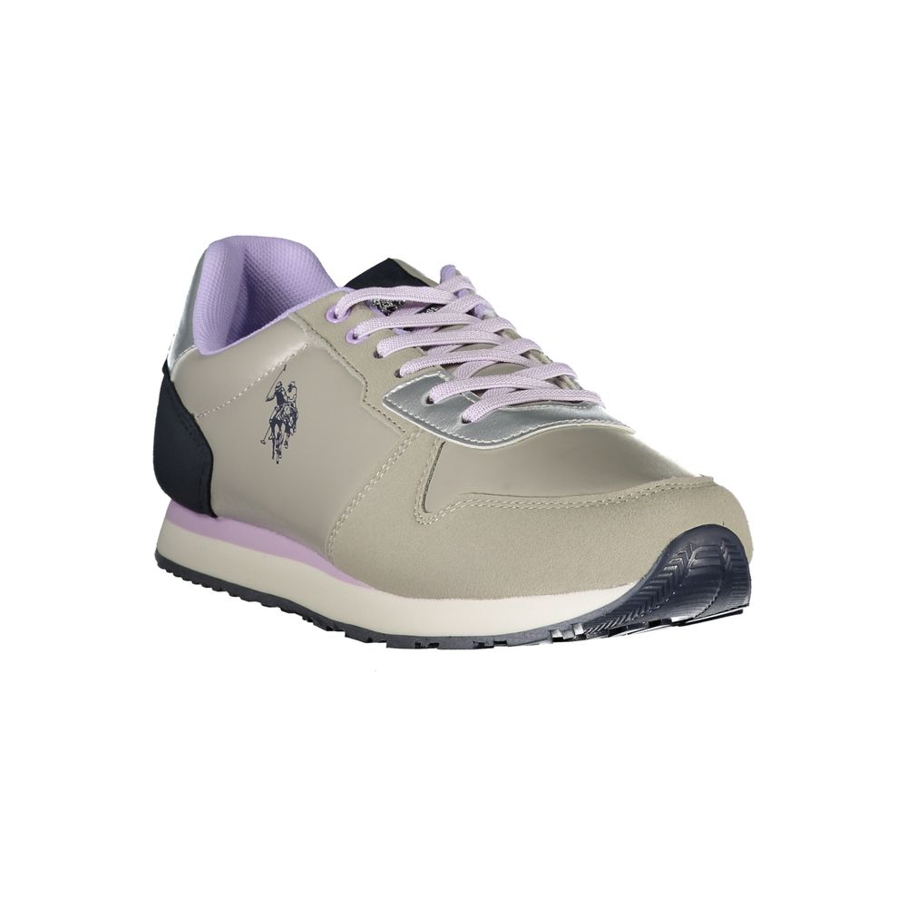 US POLO ASSN. Silberfarbener Polyester-Sneaker für Damen