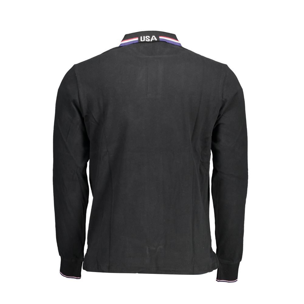 US POLO ASSN. Schwarzes Herren-Poloshirt aus Baumwolle