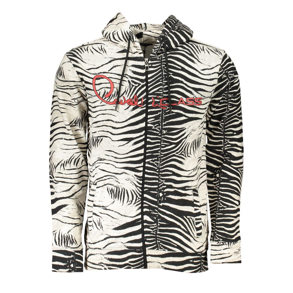 Cavalli Class Herren-Kapuzenpullover aus weißer Baumwolle