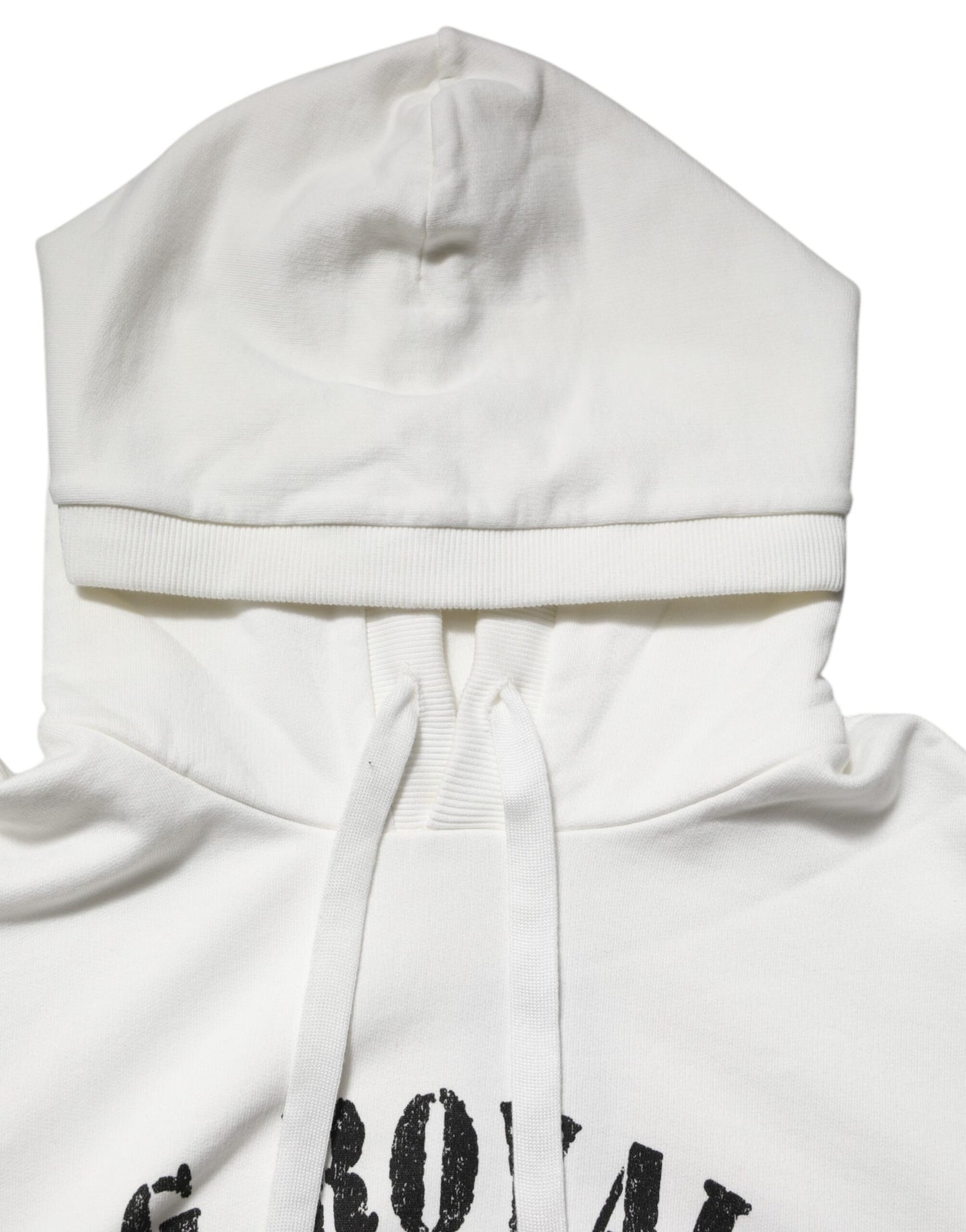 Dolce & Gabbana – Kapuzenpullover aus weißer Baumwolle mit DG ROYAL-Print