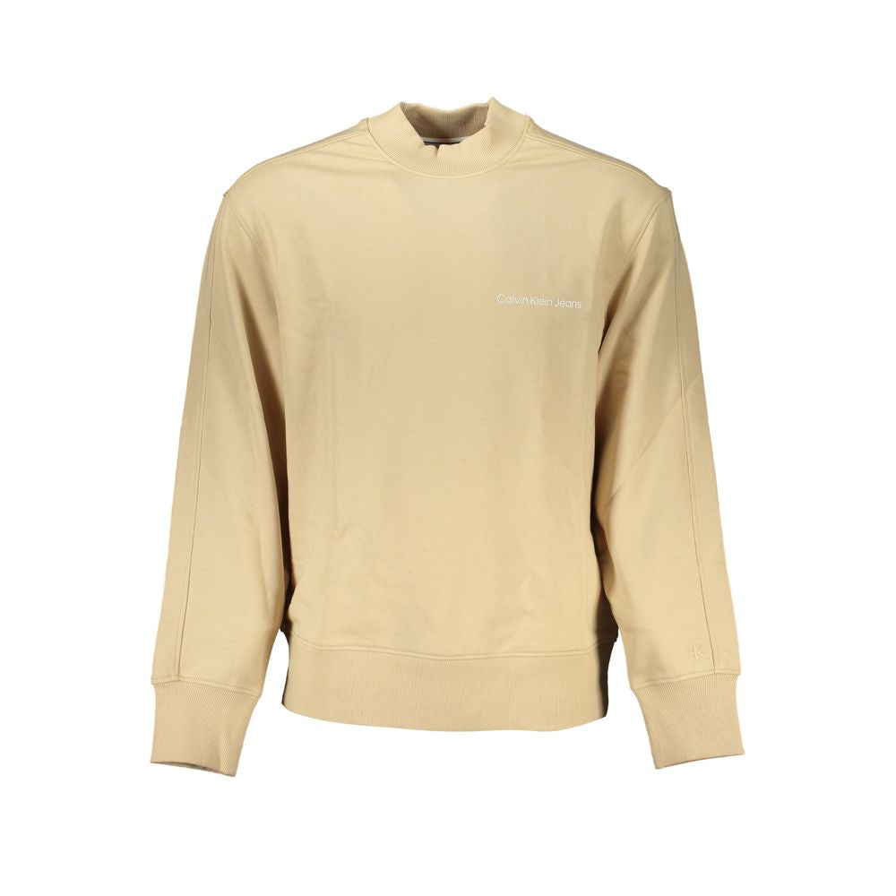 Calvin Klein Beiges Sweatshirt mit Rundhalsausschnitt und Logo