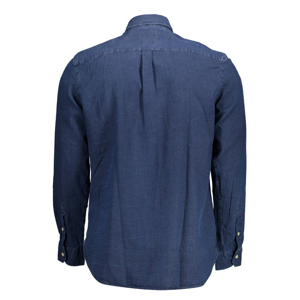 US POLO ASSN. Blue Cotton Men Shirt