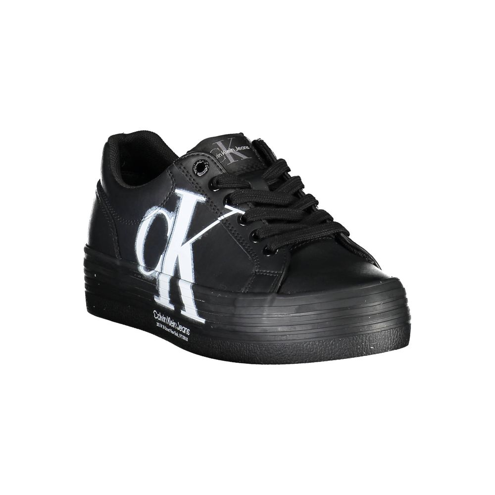 Calvin Klein Damen-Sneaker aus schwarzem Leder