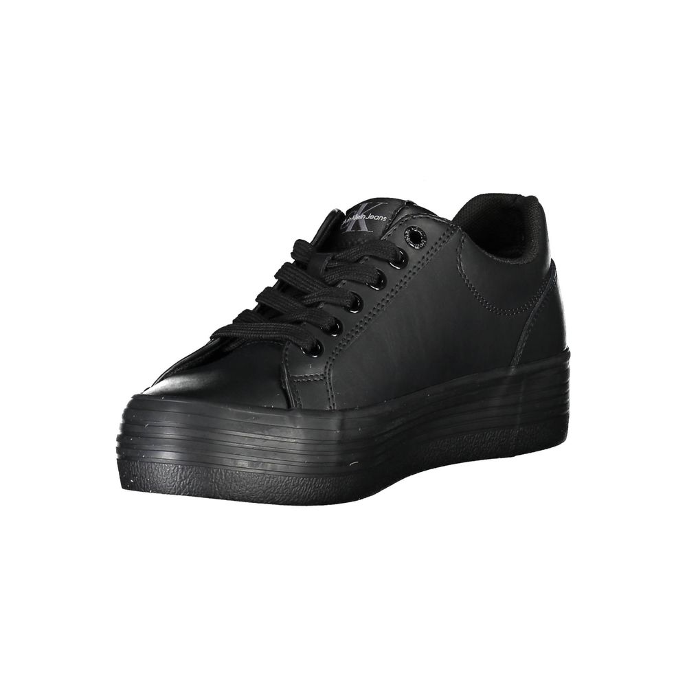 Calvin Klein Damen-Sneaker aus schwarzem Leder