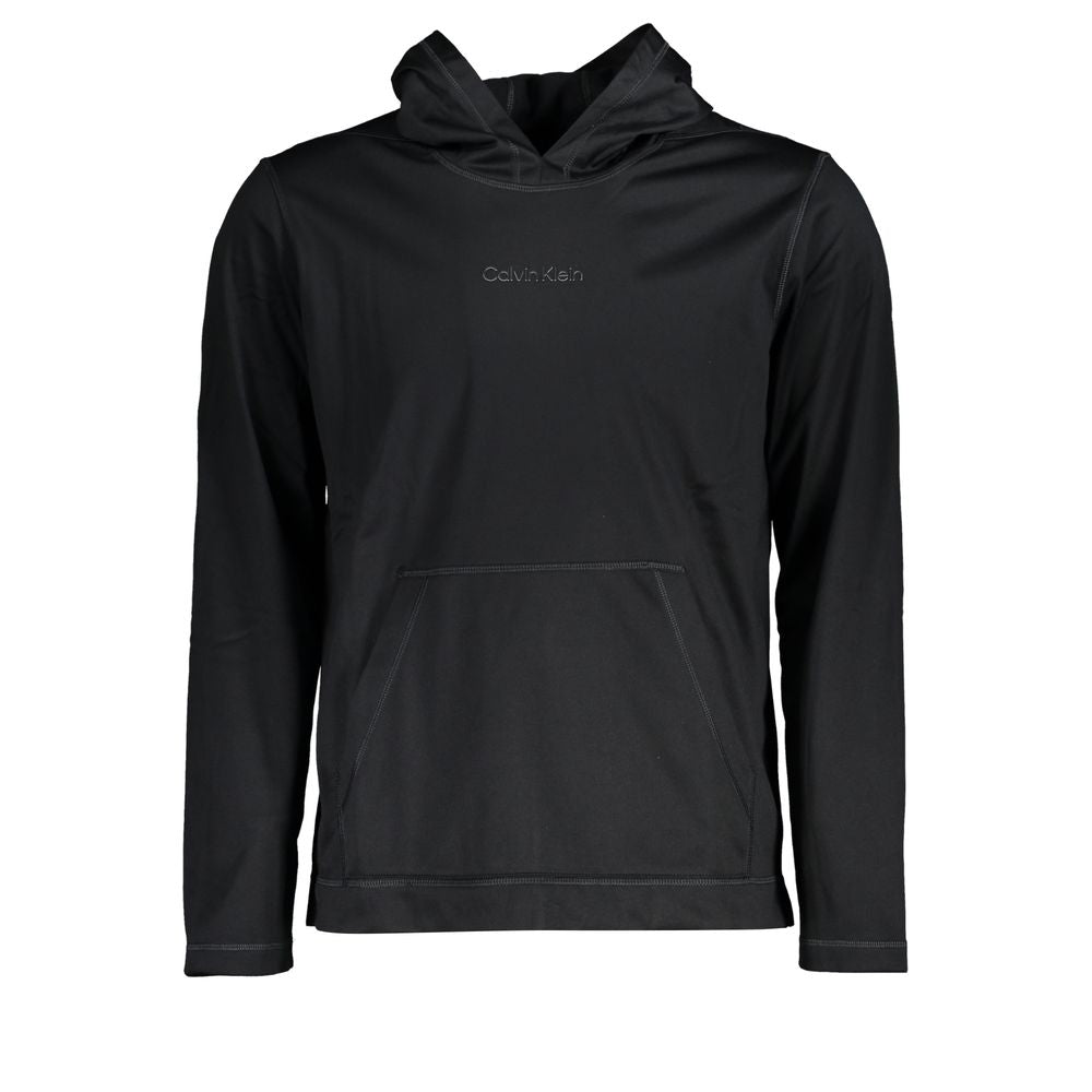 Calvin Klein – Elegantes schwarzes Kapuzensweatshirt mit Logo-Print
