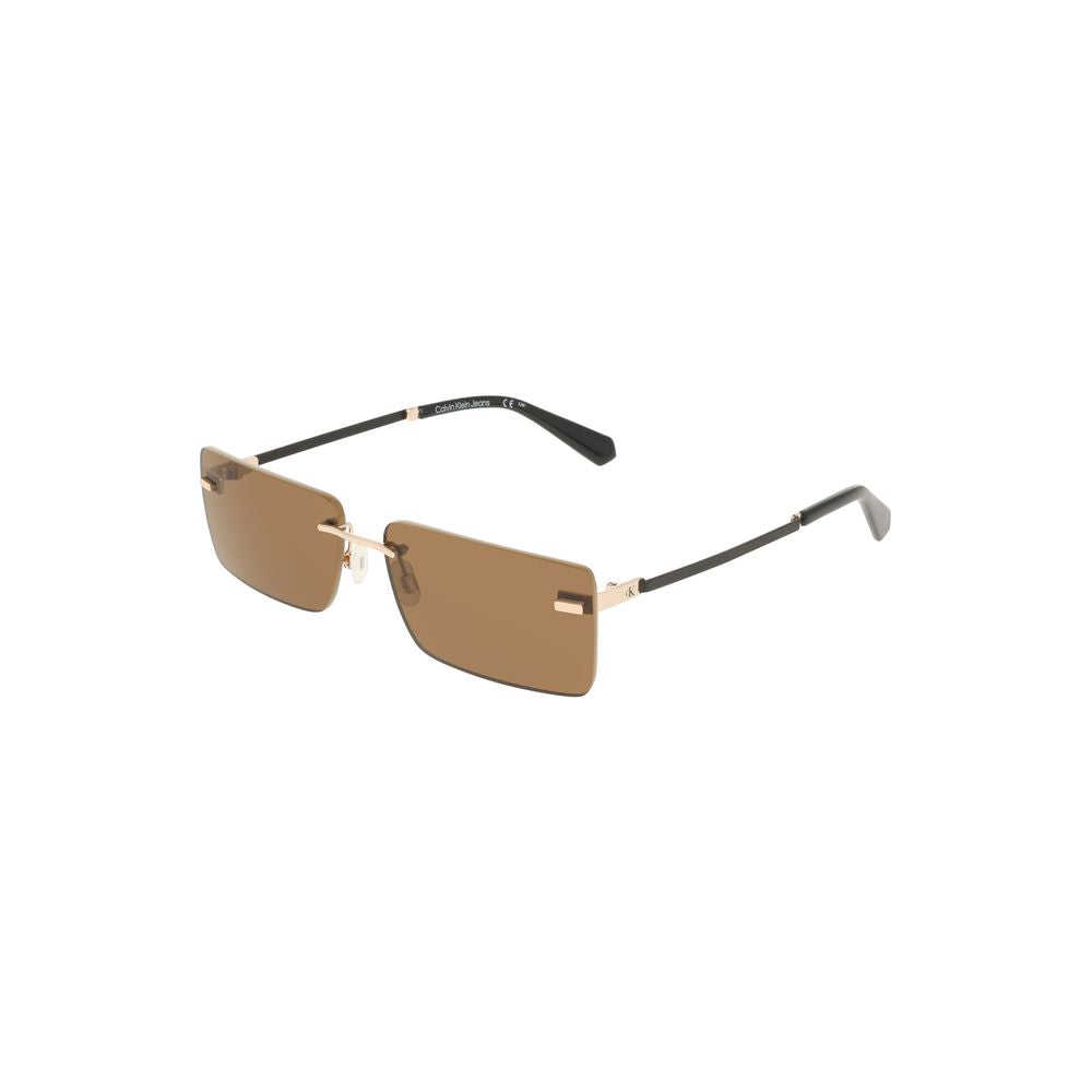 Calvin Klein Beige Metall Damen Sonnenbrille