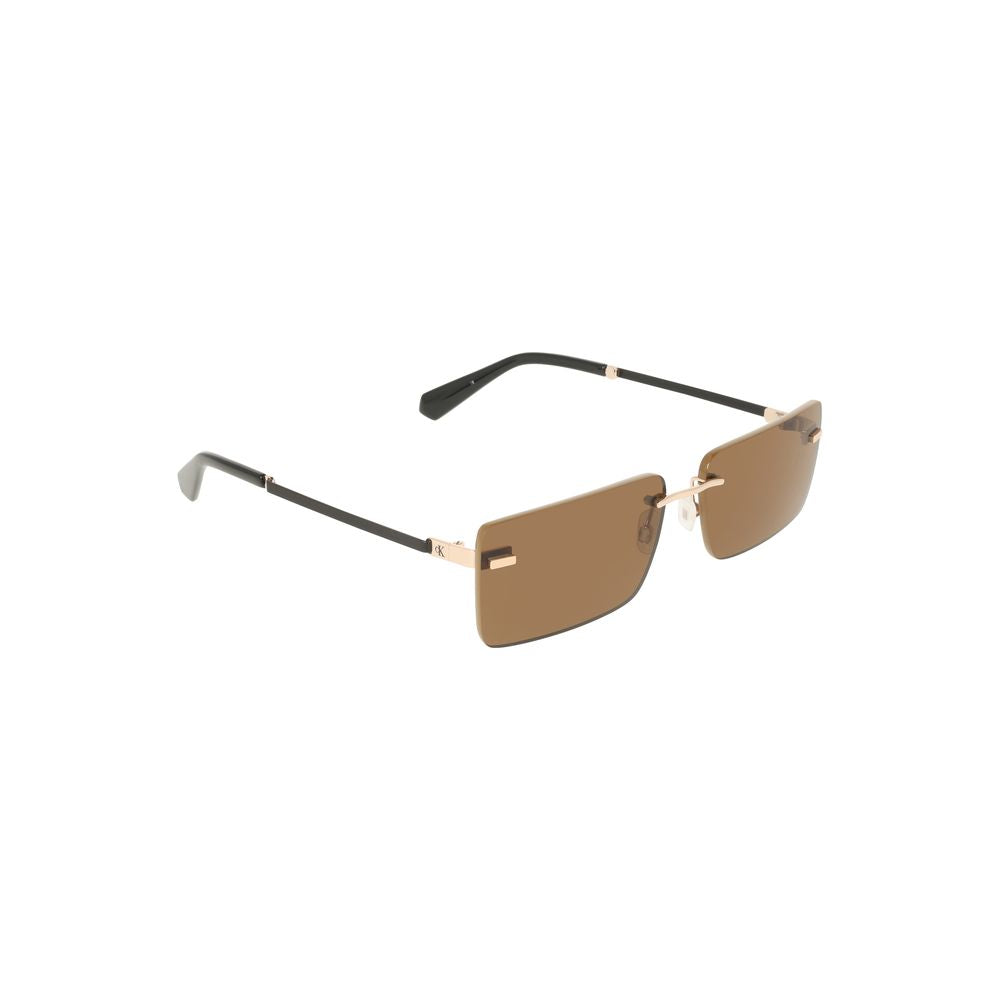 Calvin Klein Beige Metall Damen Sonnenbrille