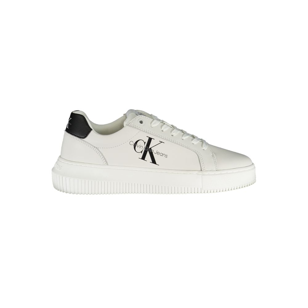 Calvin Klein – Eco-Chic – Weiße Sneakers mit Kontrastdetails