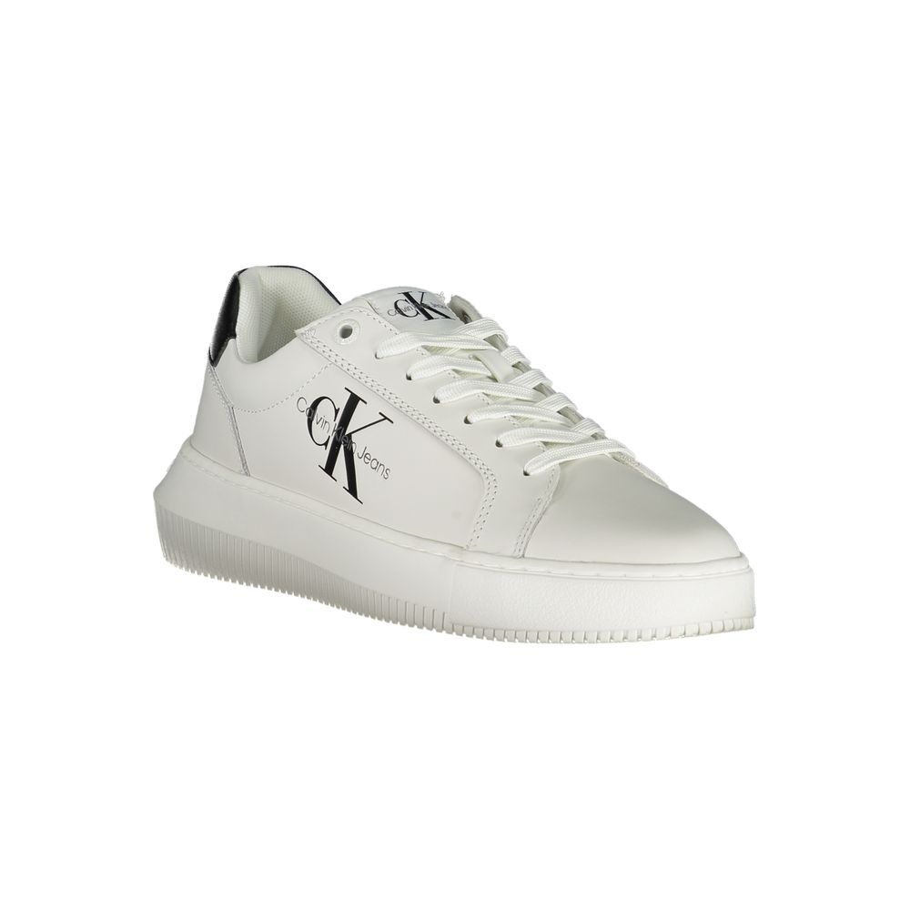 Calvin Klein – Eco-Chic – Weiße Sneakers mit Kontrastdetails